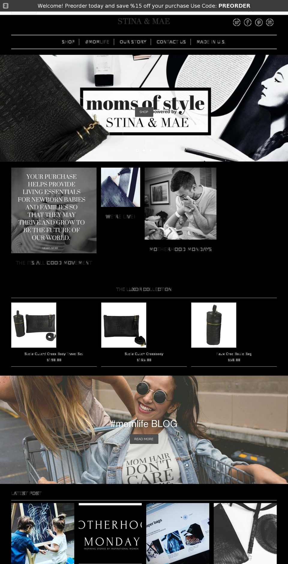 stinamae.com shopify website screenshot