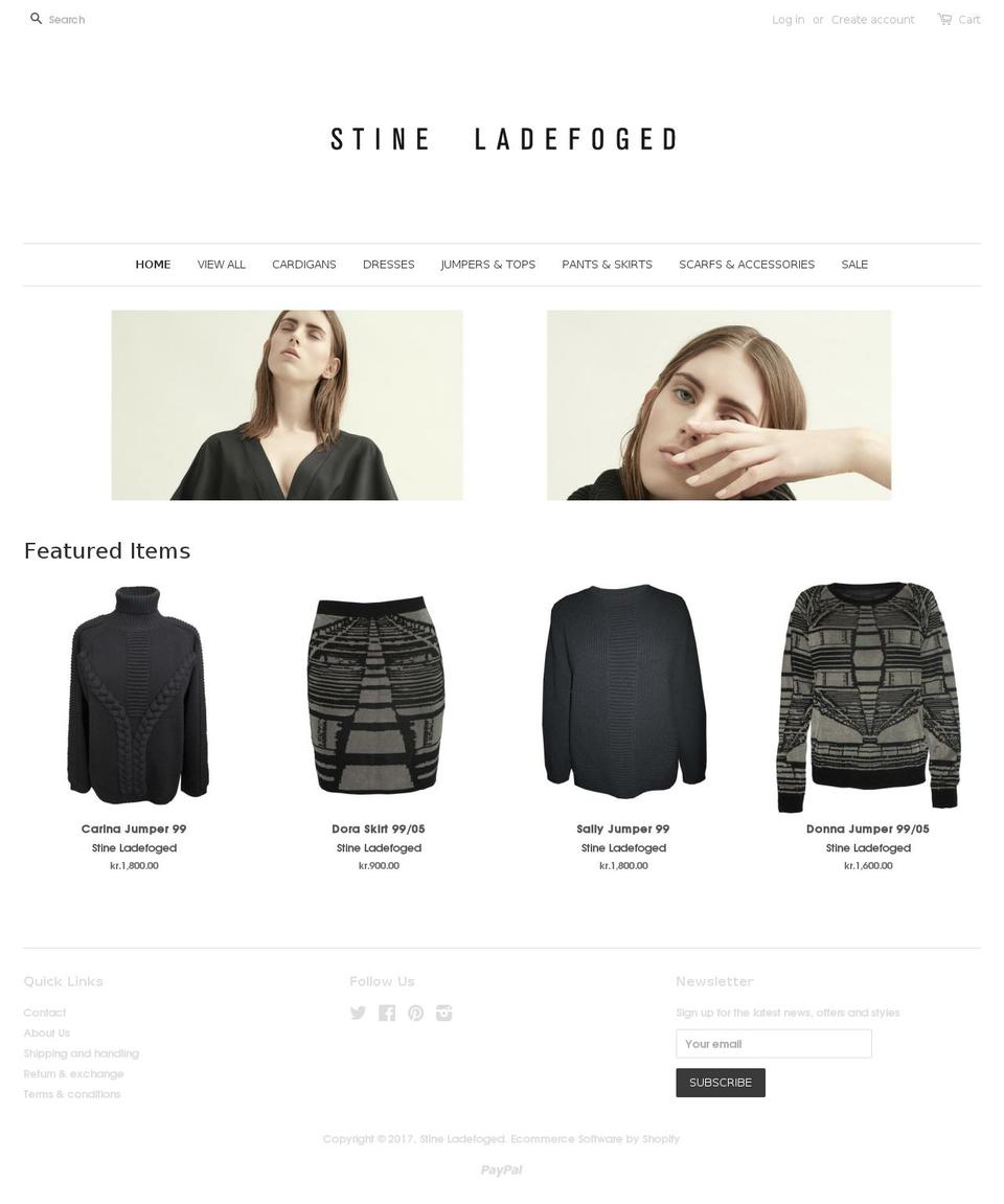 stineladefoged.com shopify website screenshot