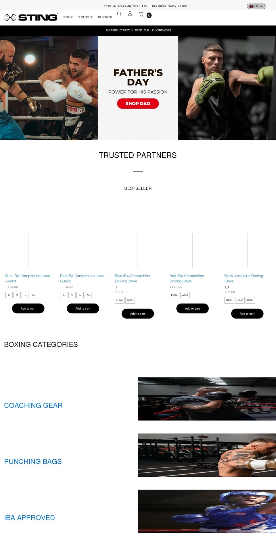 iMarketable - Speed Completed Shopify theme site example stingsports.co.uk