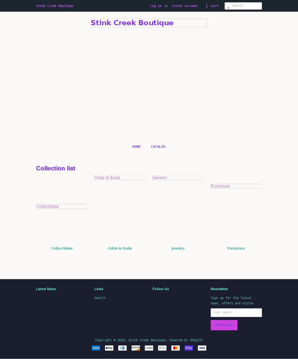 stinkcreekboutique.com shopify website screenshot
