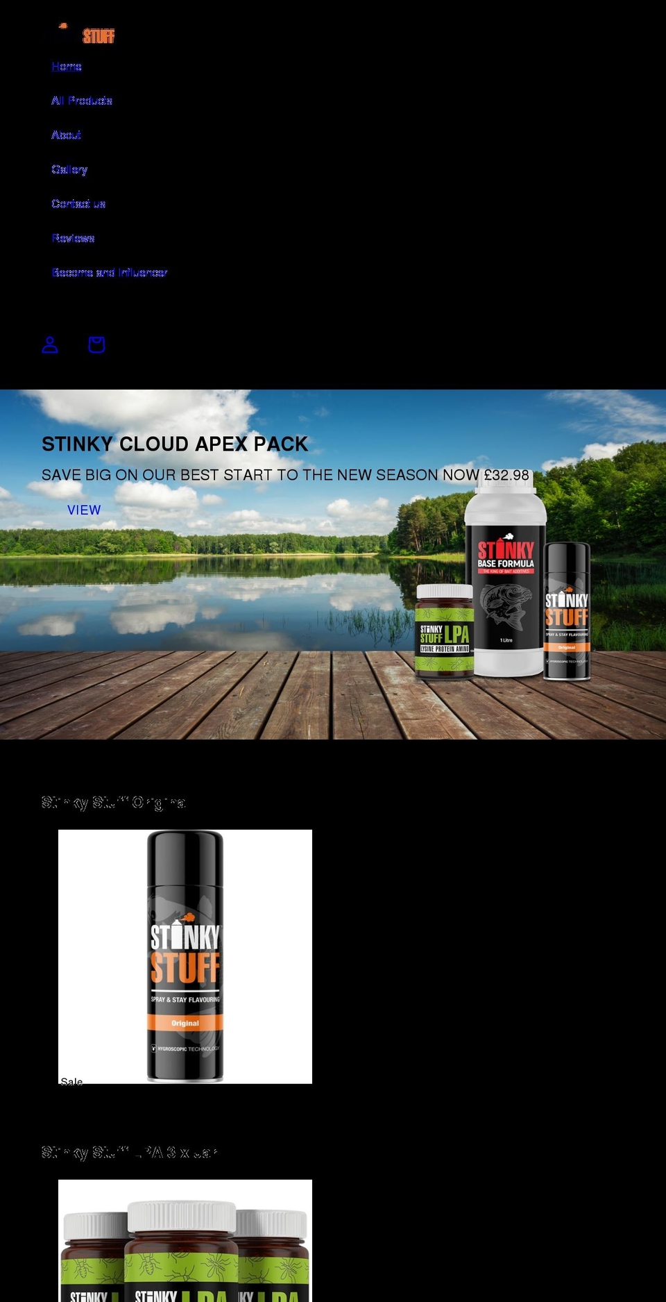 stinky.fishing shopify website screenshot