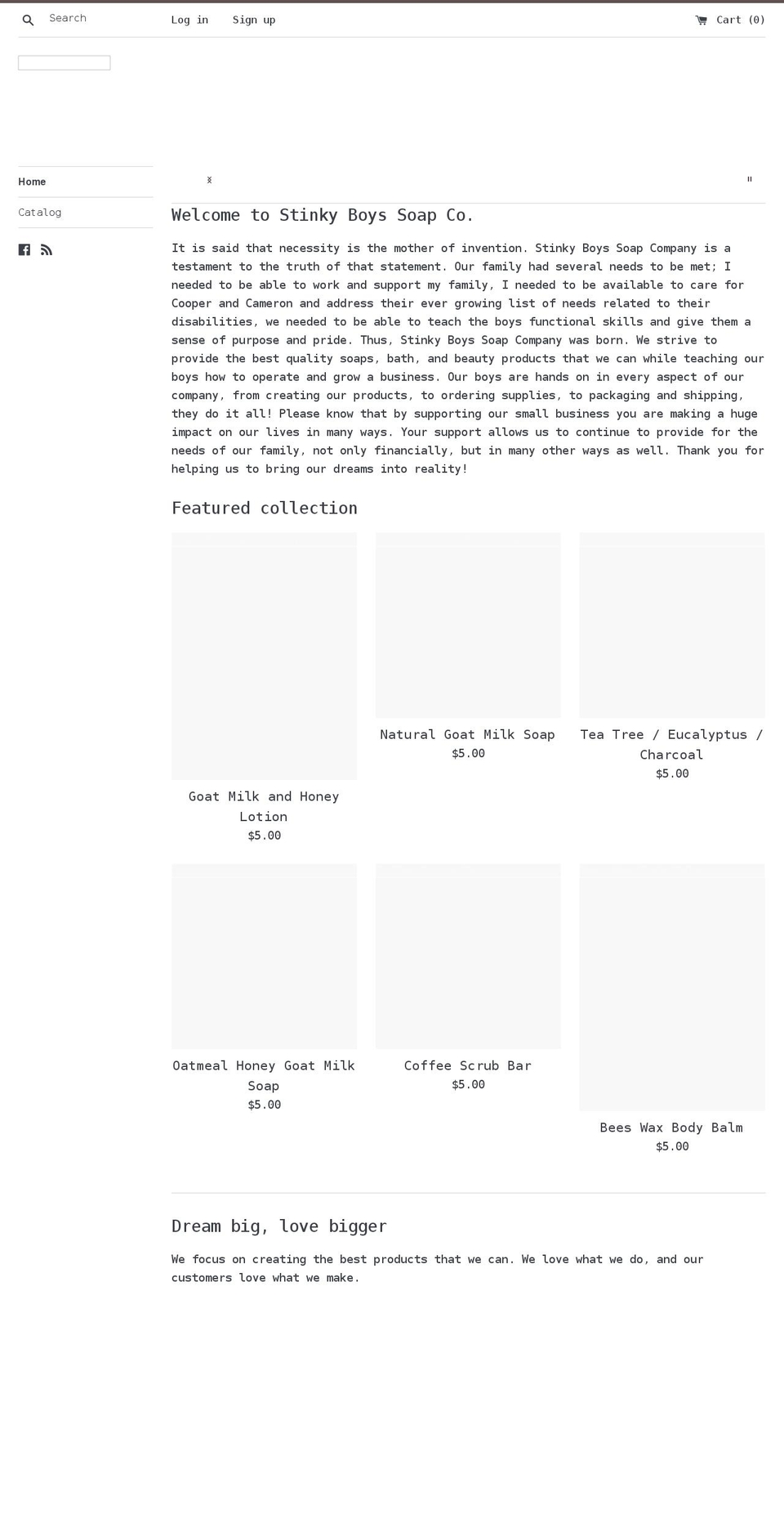stinkyboyssoap.com shopify website screenshot