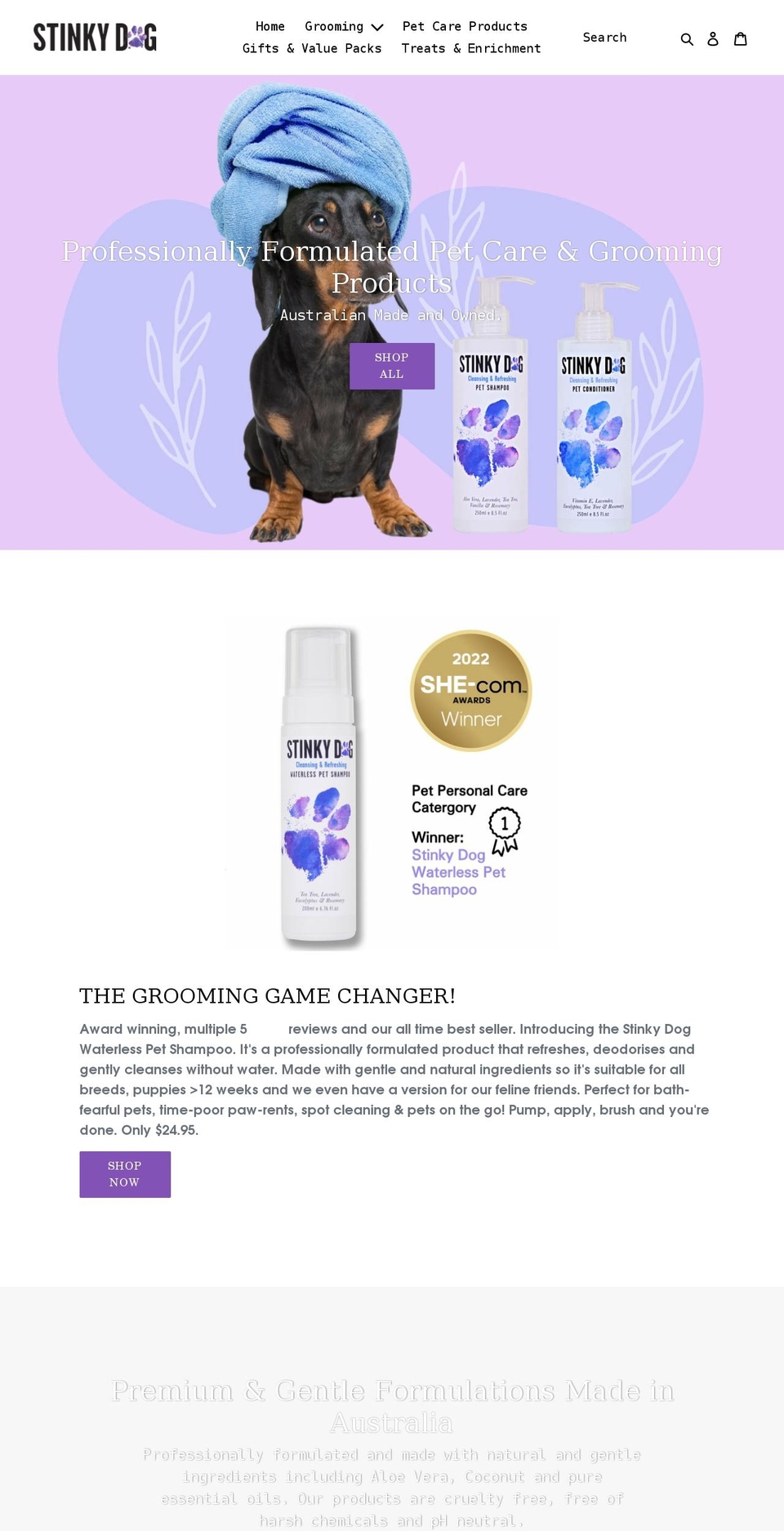 stinkydog.com.au shopify website screenshot