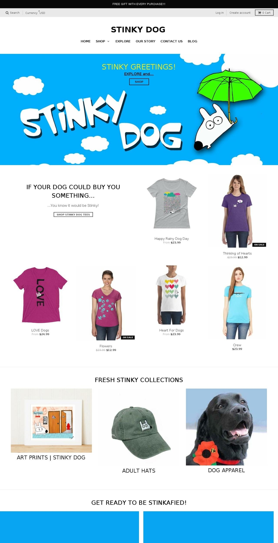stinkydog.com shopify website screenshot