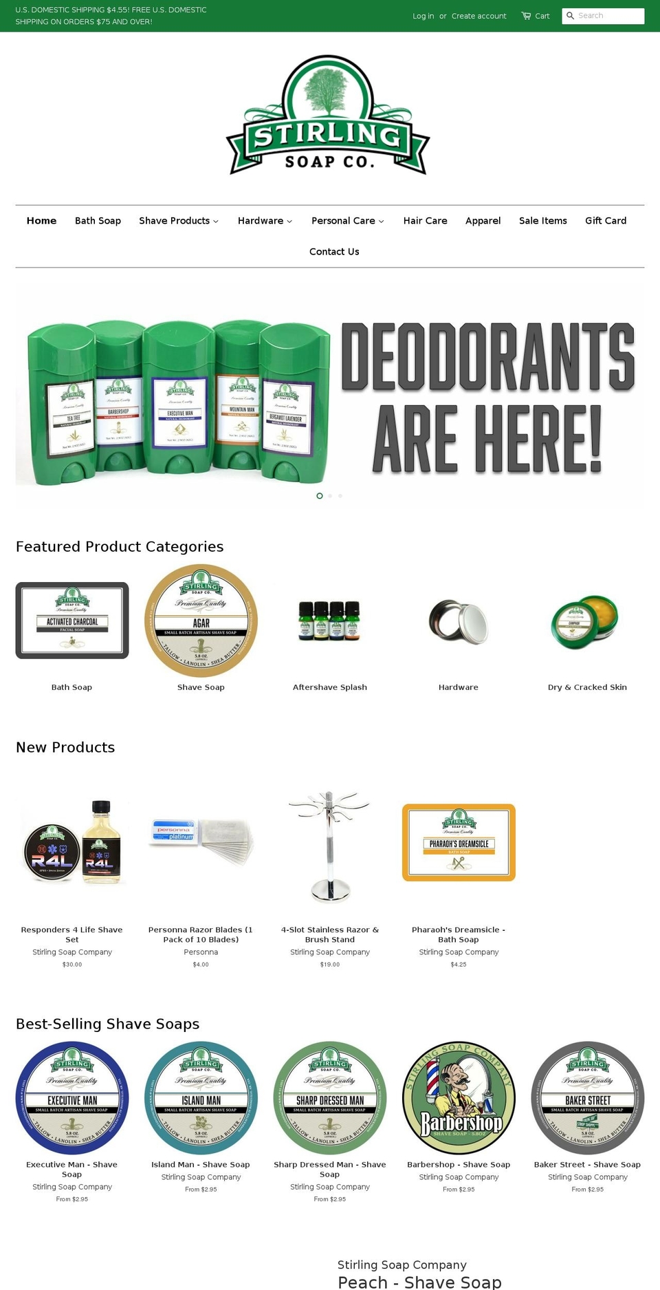 stirlingsoap.com shopify website screenshot