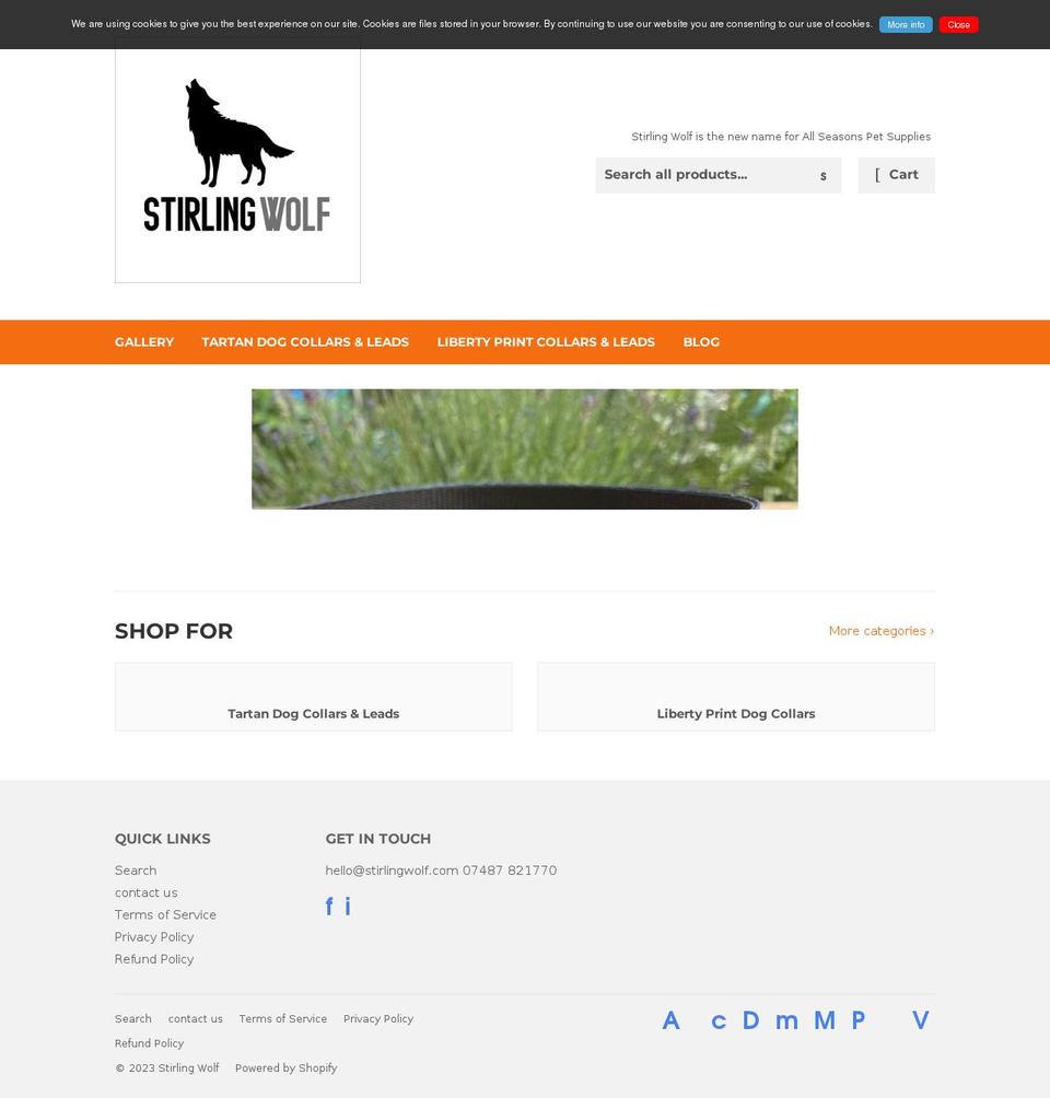 stirlingwolf.com shopify website screenshot