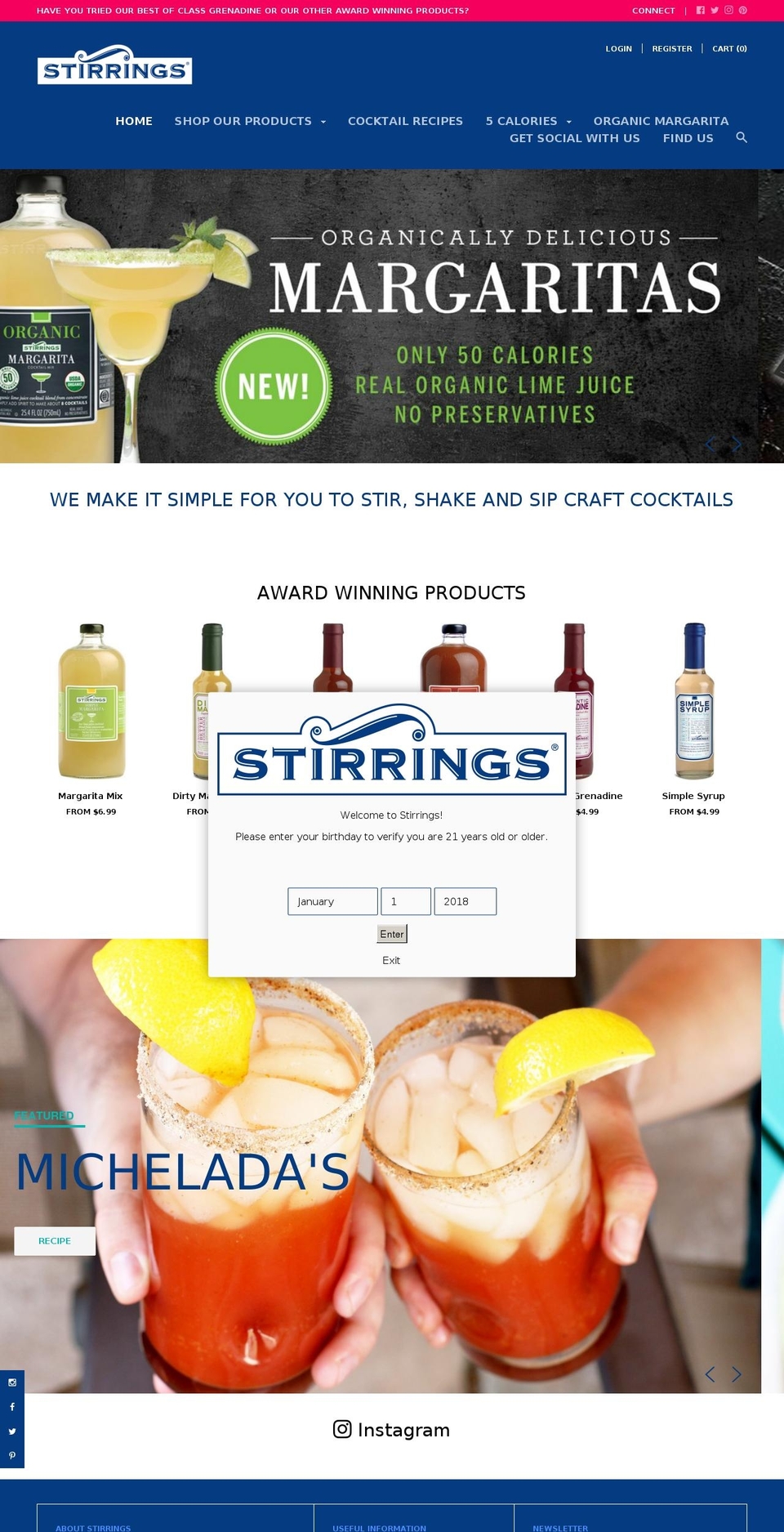 stirrings.com shopify website screenshot