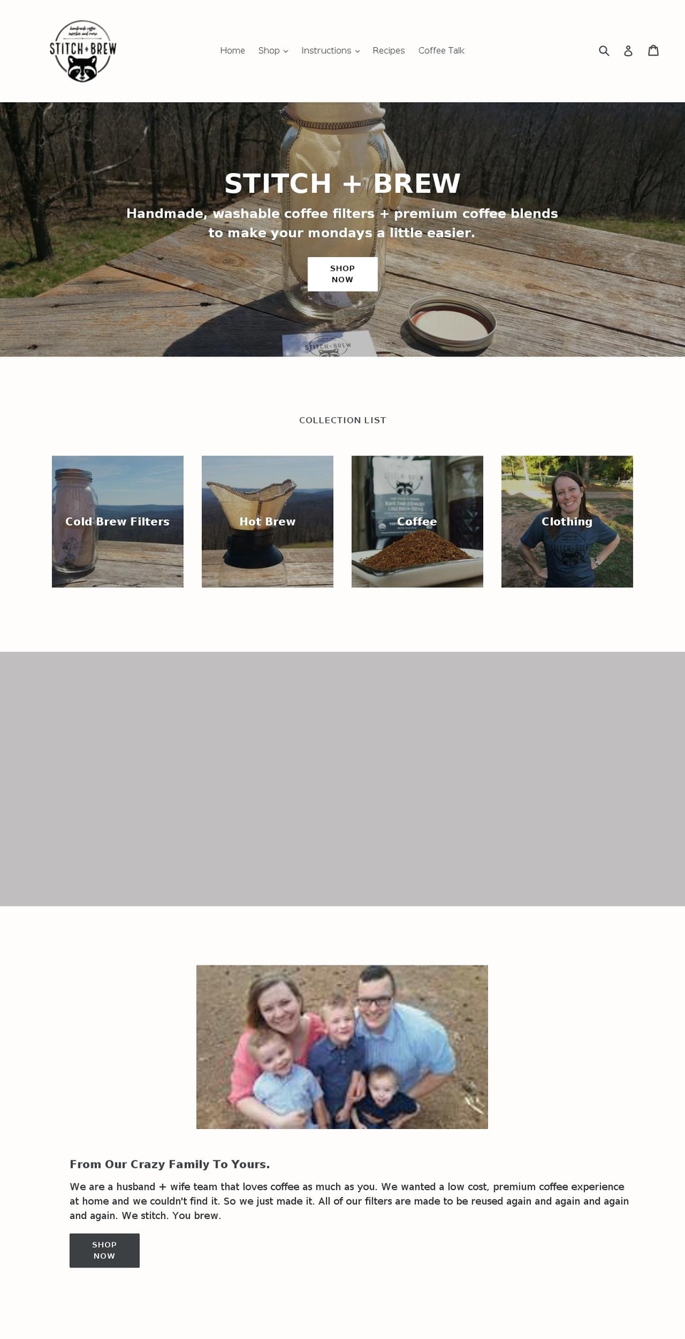 stitchandbrew.com — Shopify storefront screenshot