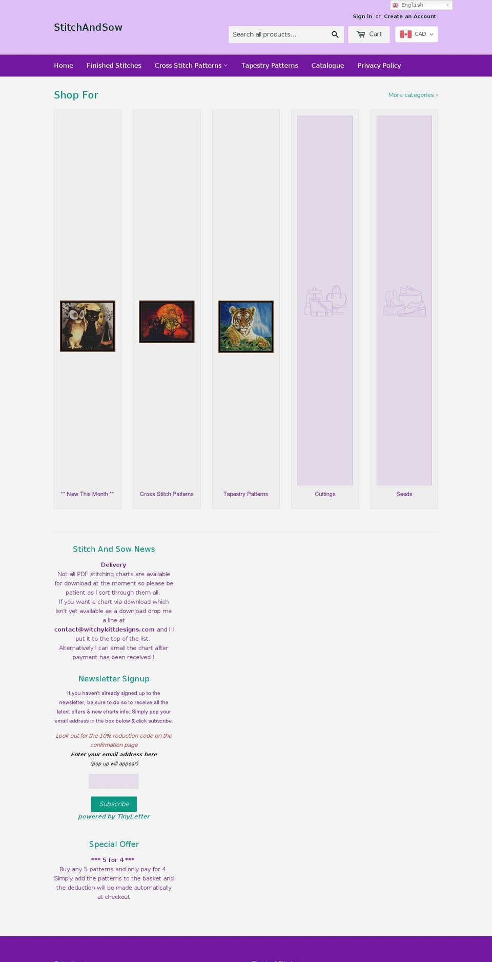 stitchandsow.com shopify website screenshot
