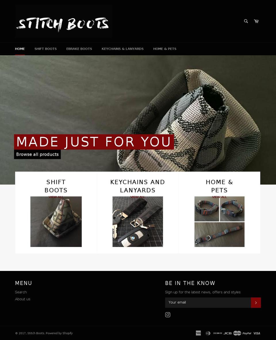 stitchboots.com shopify website screenshot