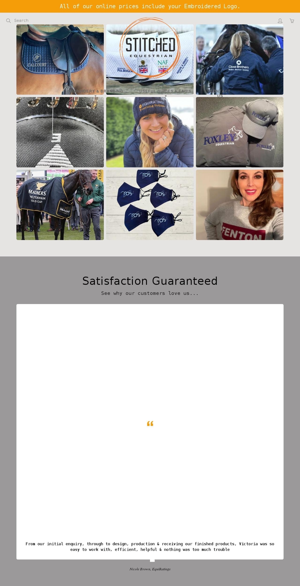 stitchedequestrian.co.uk shopify website screenshot