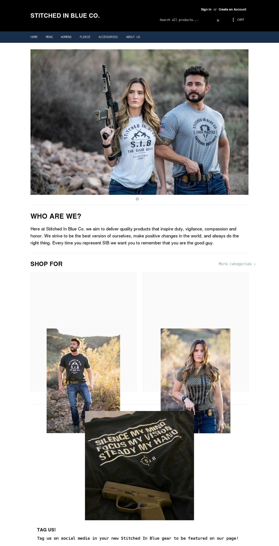 stitchedinblue.com shopify website screenshot