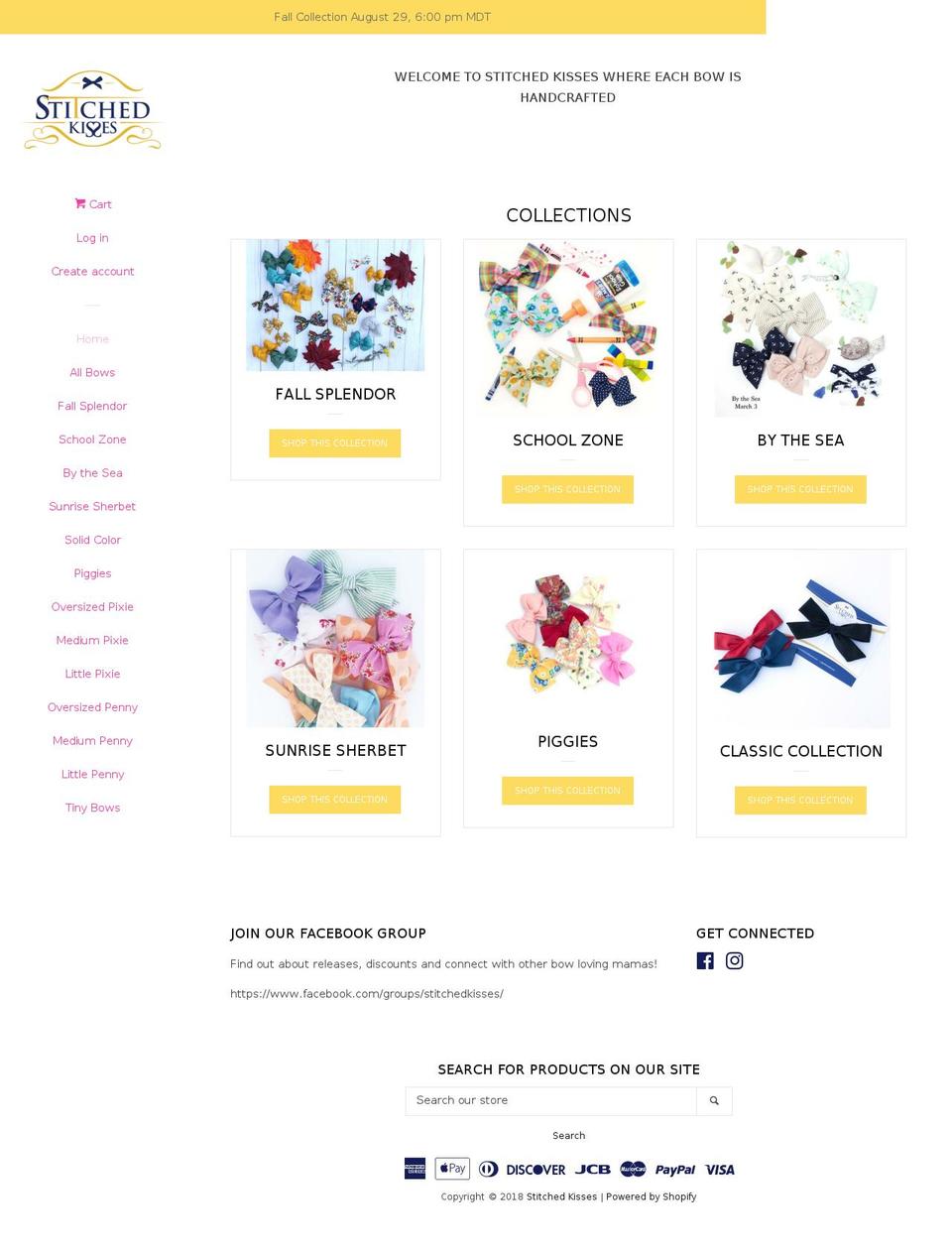 stitchedkisses.com — Shopify storefront screenshot