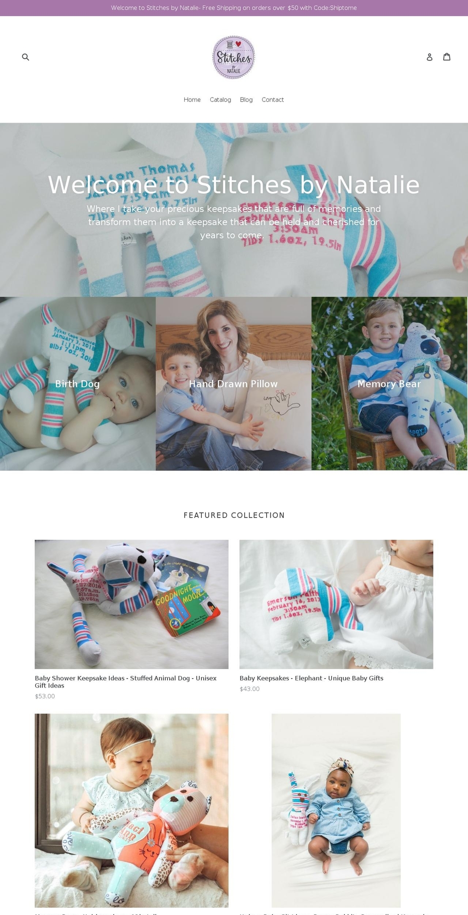 stitchesbynatalie.com — Shopify storefront screenshot