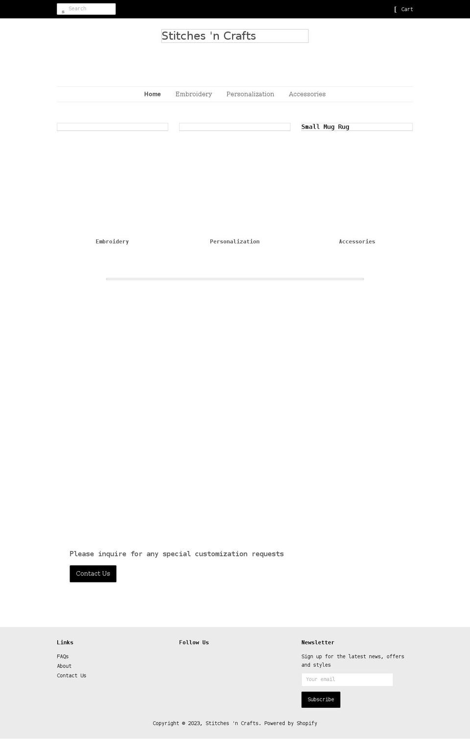 stitchesncrafts.com shopify website screenshot