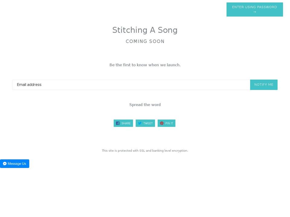 stitchingasong.com — Shopify storefront screenshot