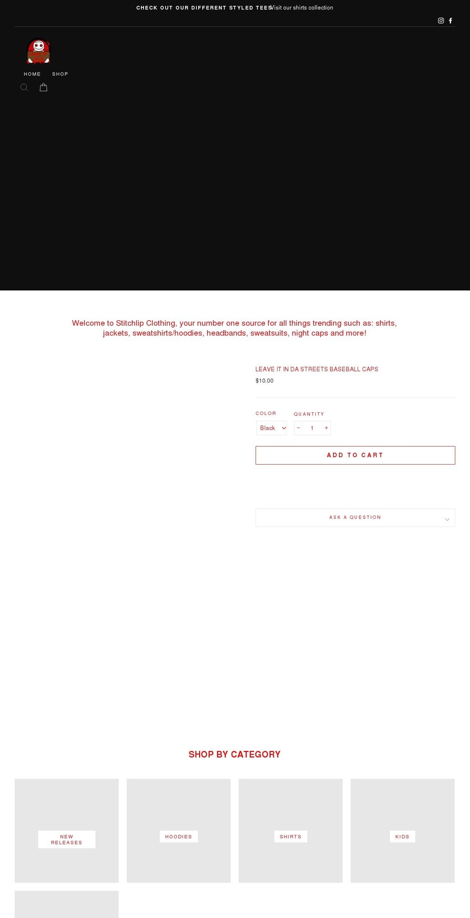 stitchlipclothing.com shopify website screenshot