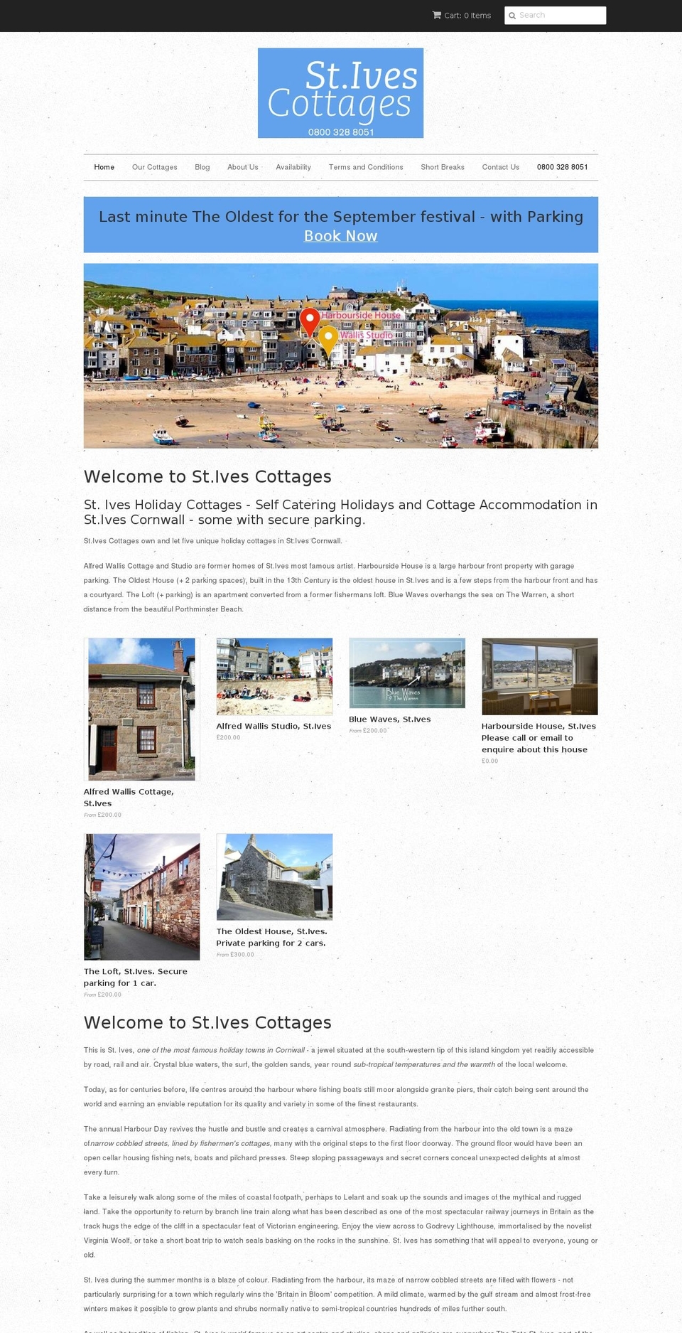 stivescottages.co.uk shopify website screenshot