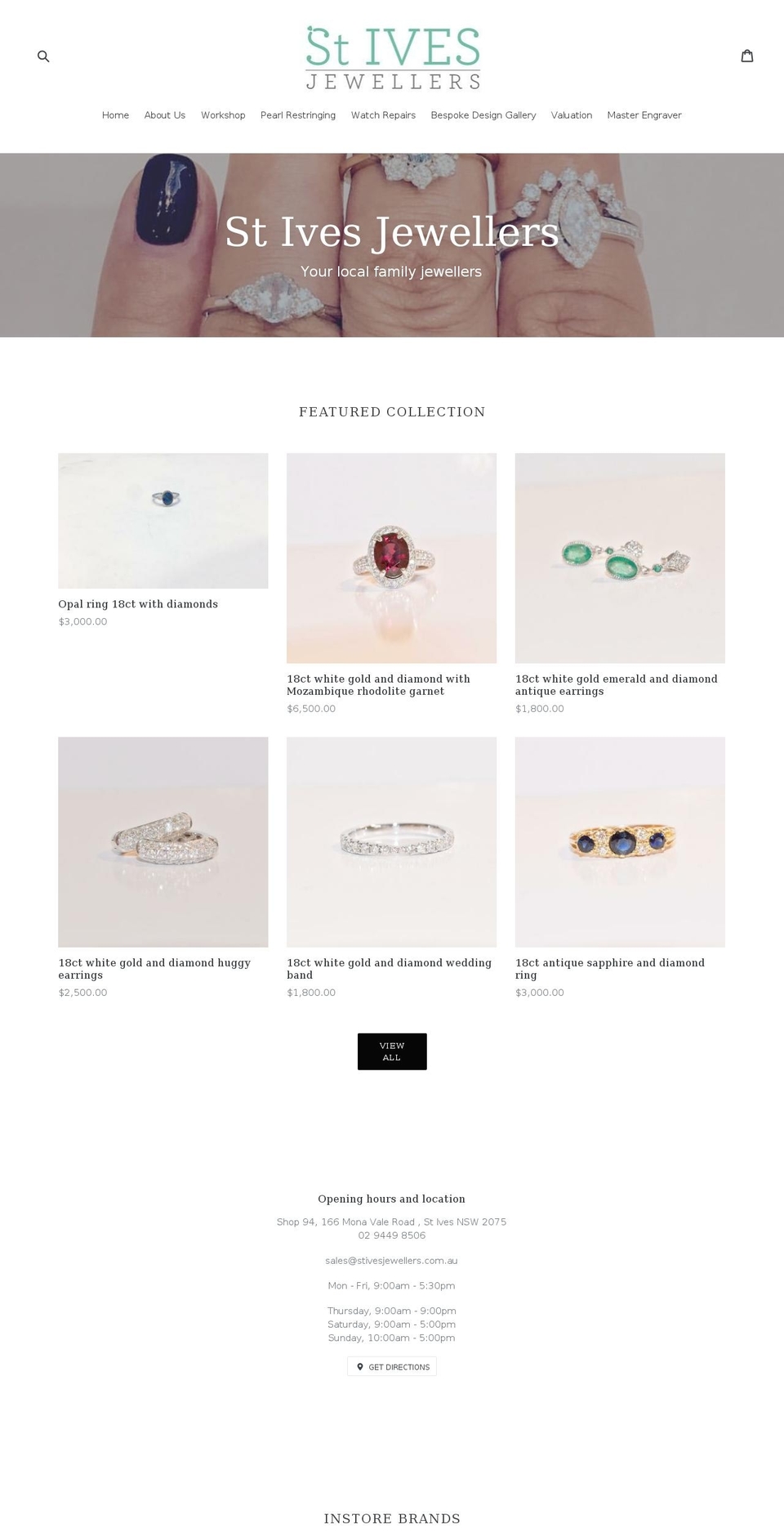 stivesjewellers.com.au shopify website screenshot