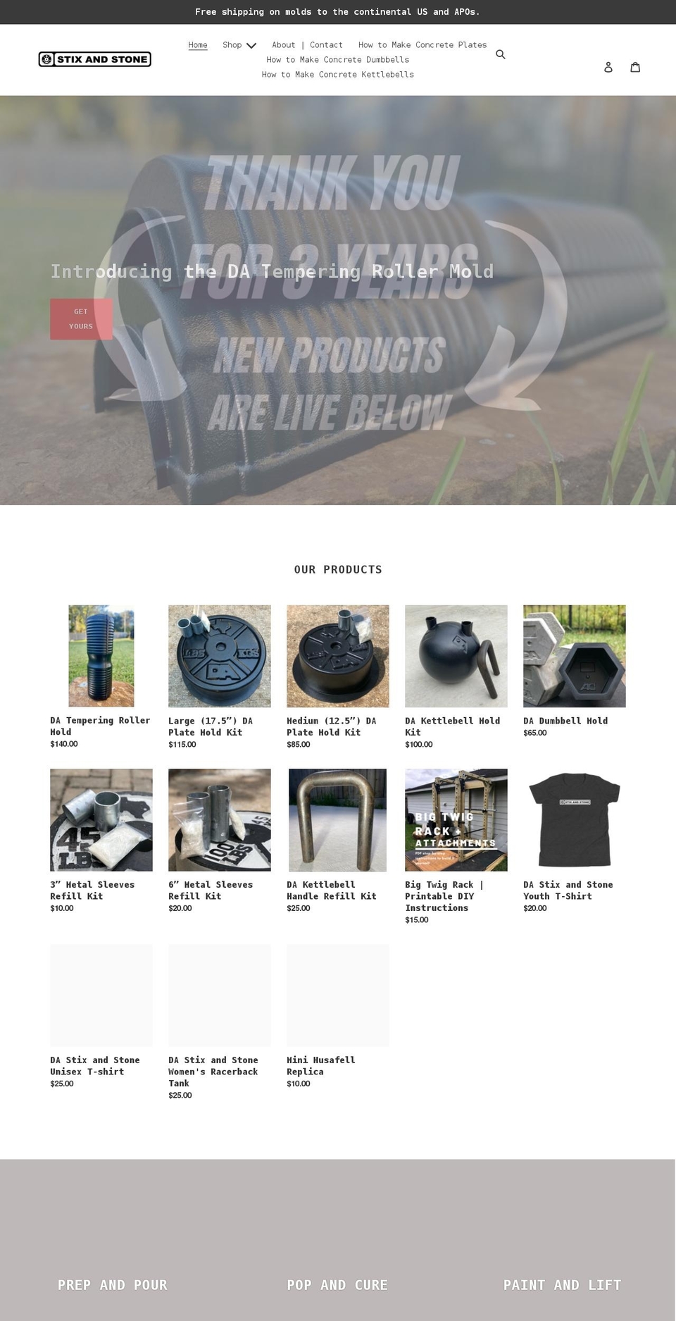 stix-and-stone.com shopify website screenshot