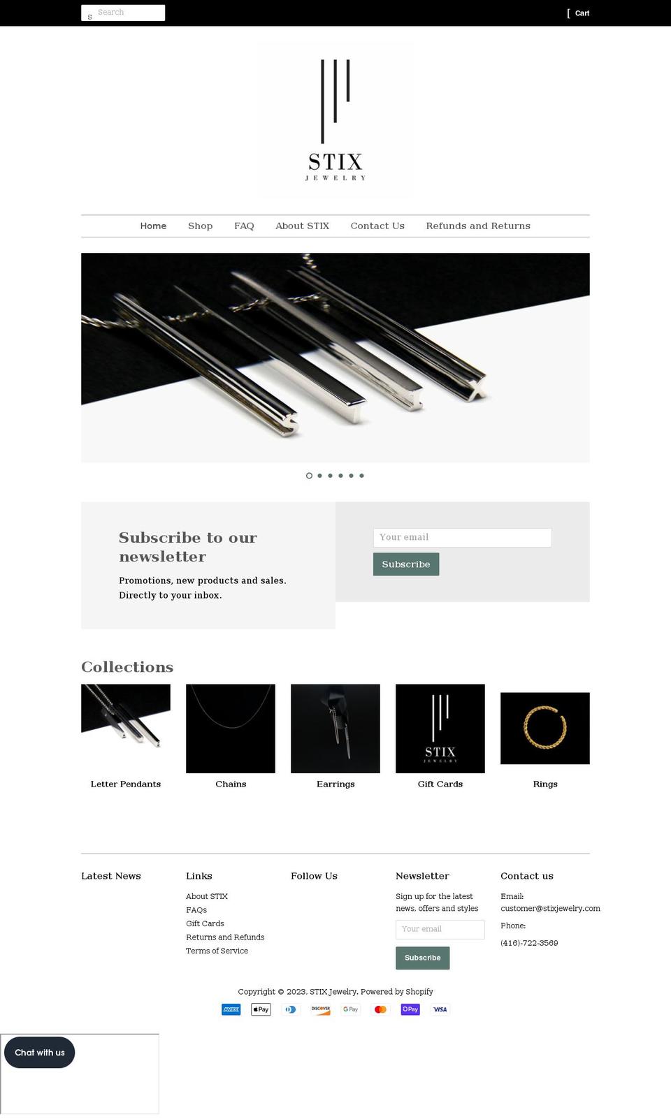 stixjewelry.com shopify website screenshot
