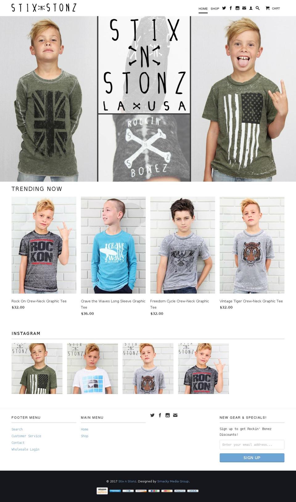 stixnstonzapparel.com shopify website screenshot
