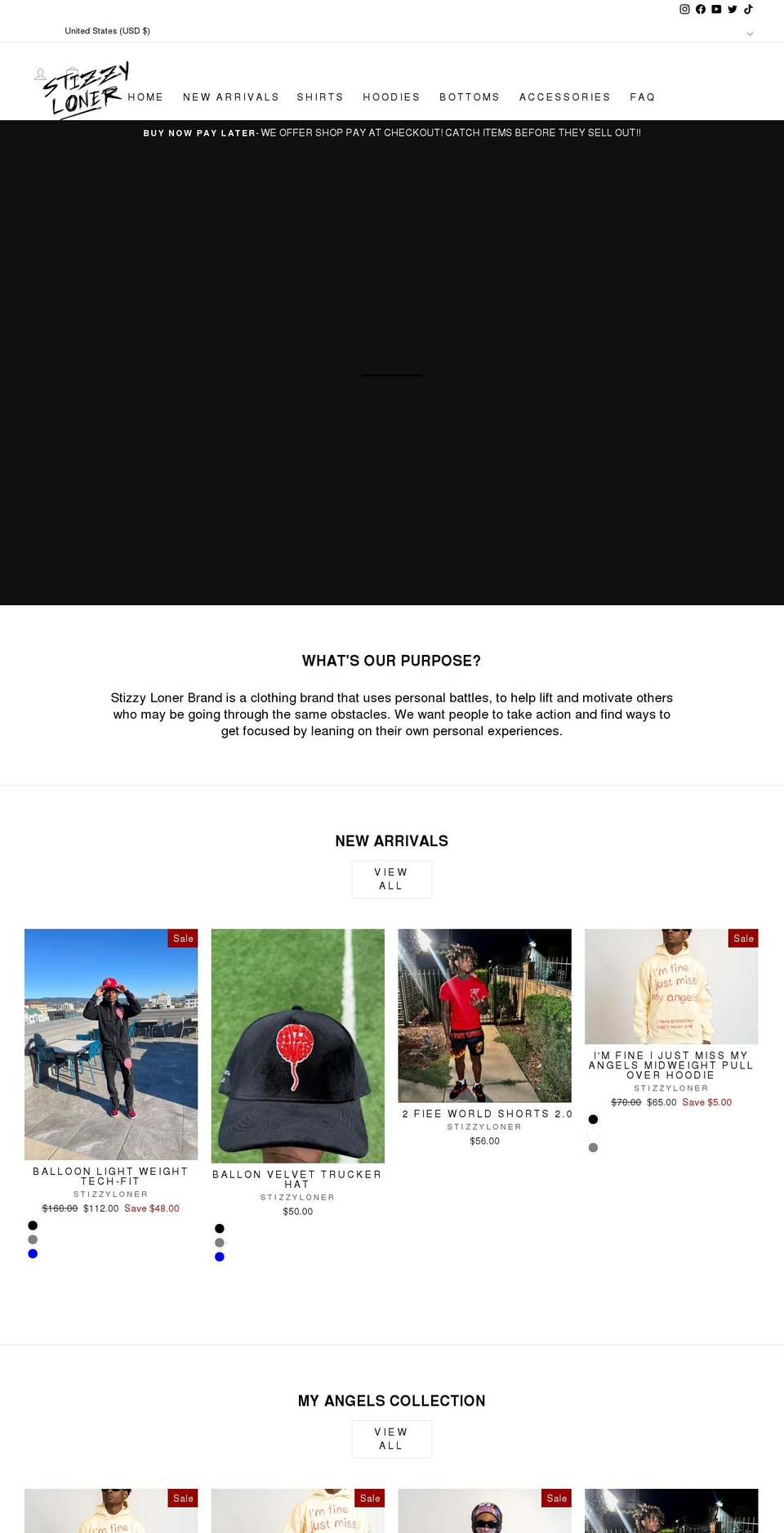 stizzyloner.com — Shopify storefront screenshot