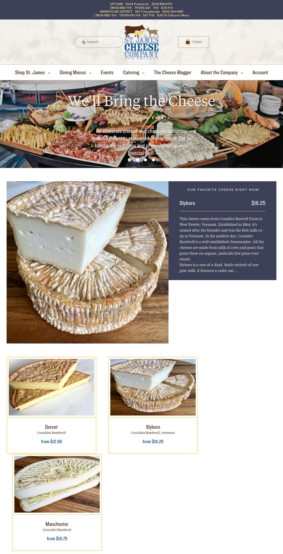 stjamescheeseco.com — Shopify storefront screenshot