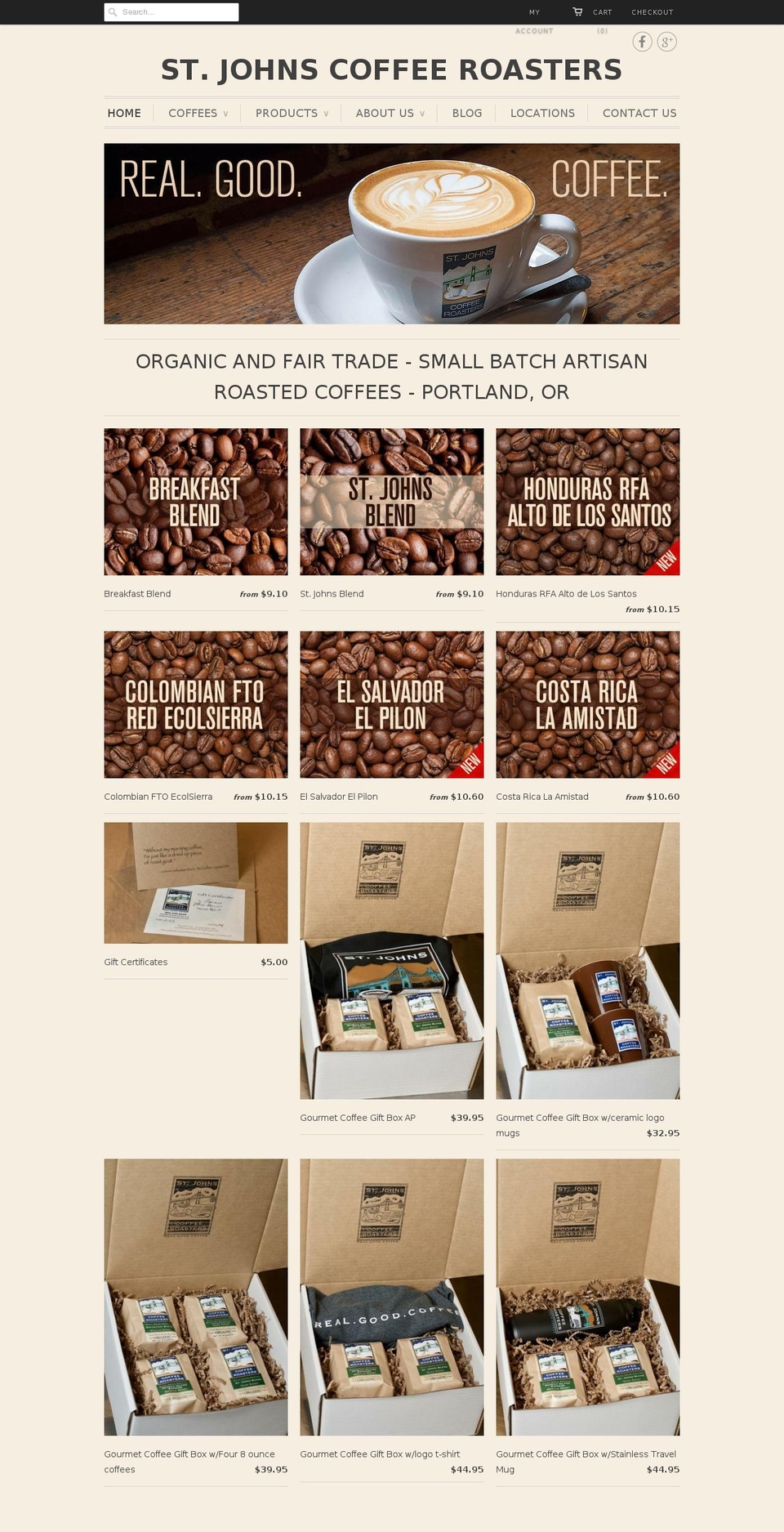 Express Shopify theme site example stjohnscoffee.com