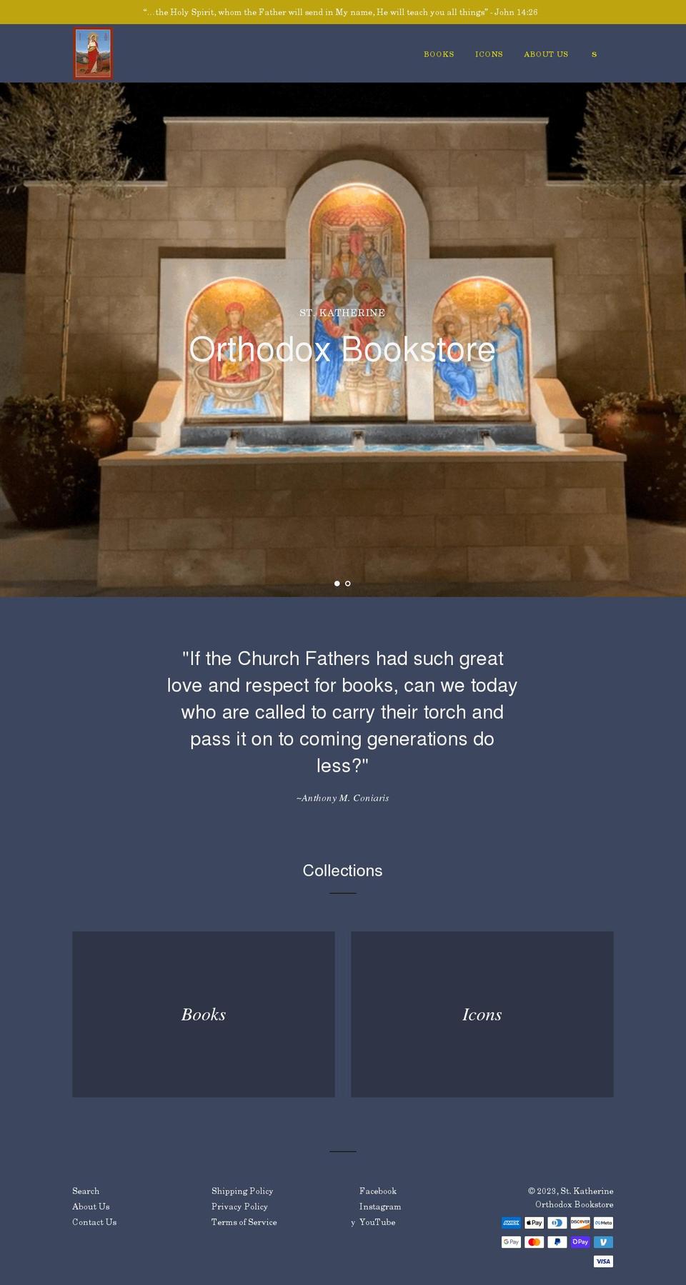 stkatherineorthodoxbookstore.org shopify website screenshot