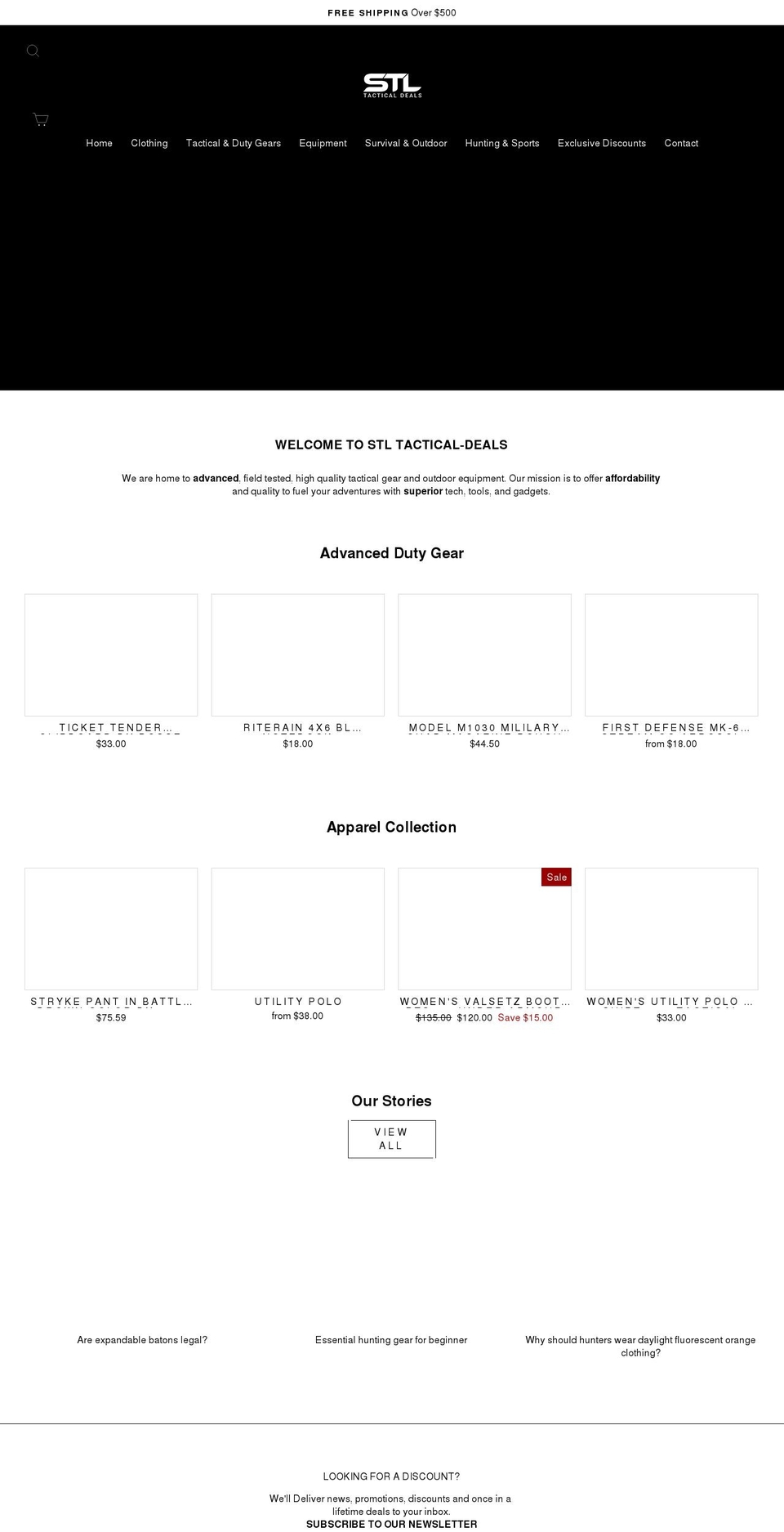 stltacticals.com shopify website screenshot
