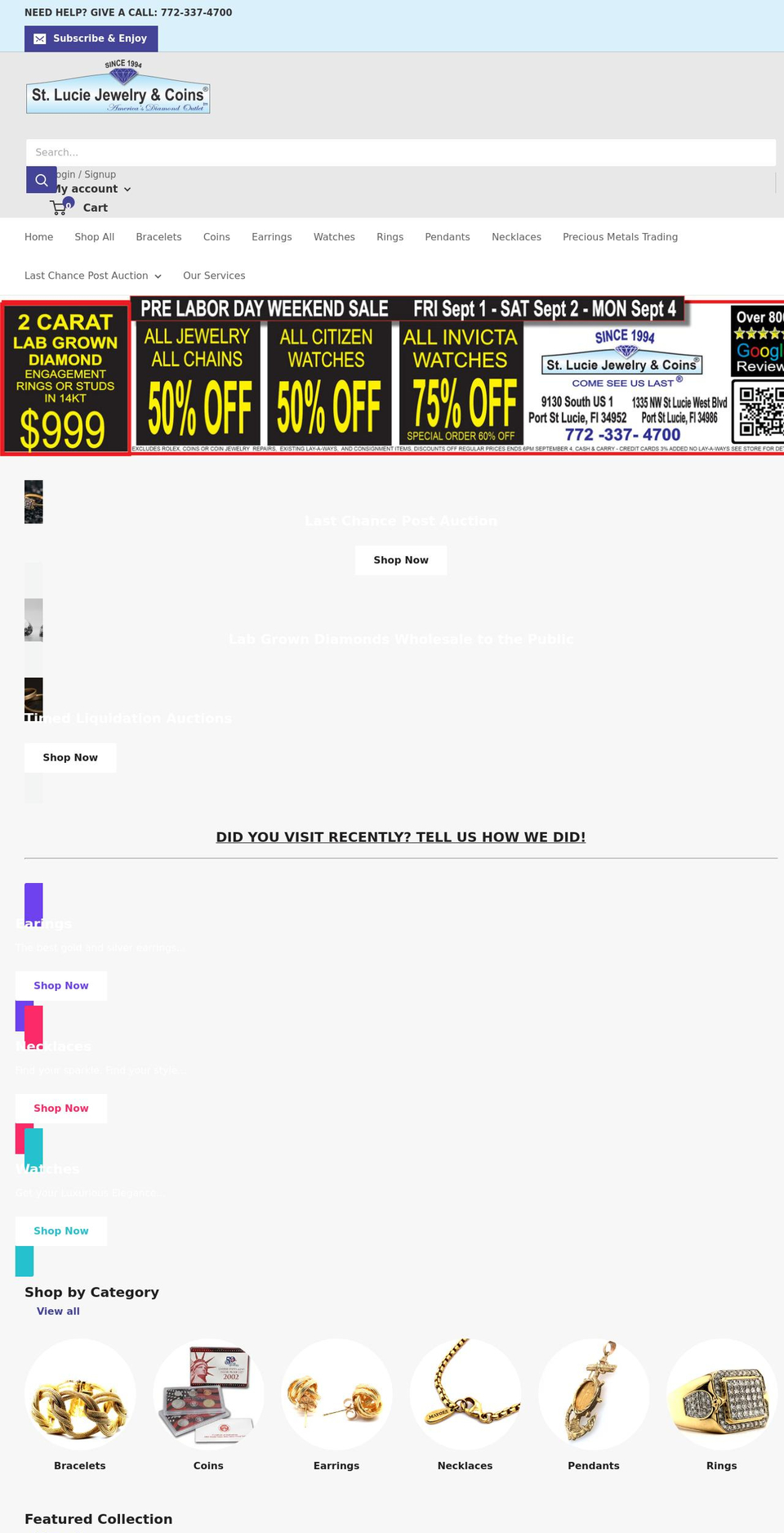 stluciejewelry.com shopify website screenshot