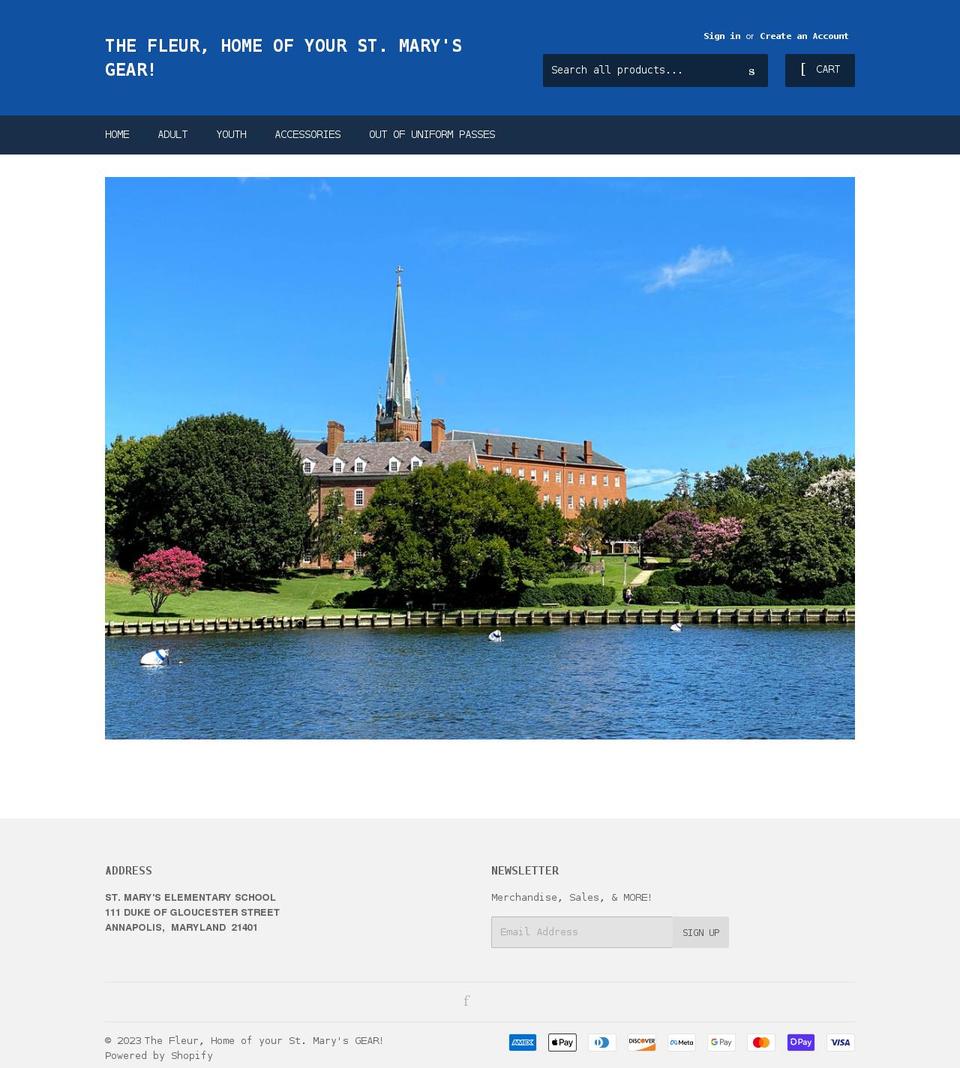 stmarysgear.com shopify website screenshot