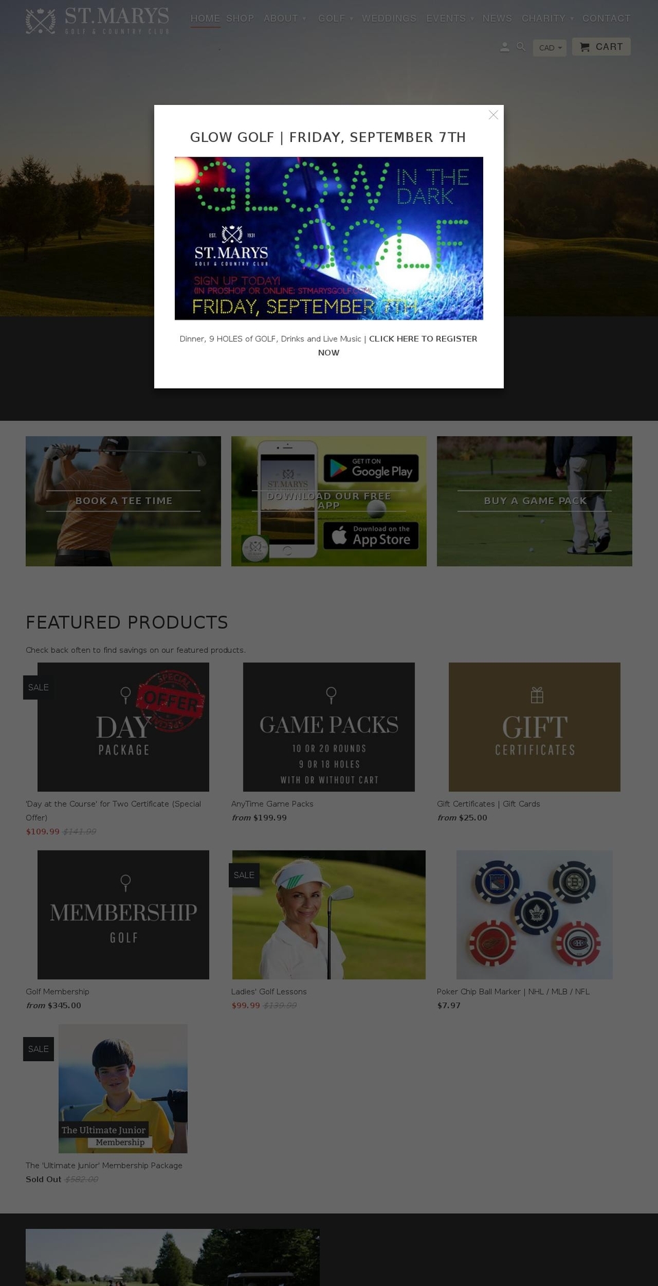 stmarysgolf.ca shopify website screenshot