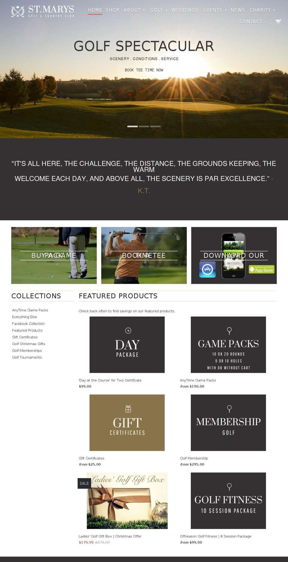 Wine Shopify theme site example stmarysgolf.com