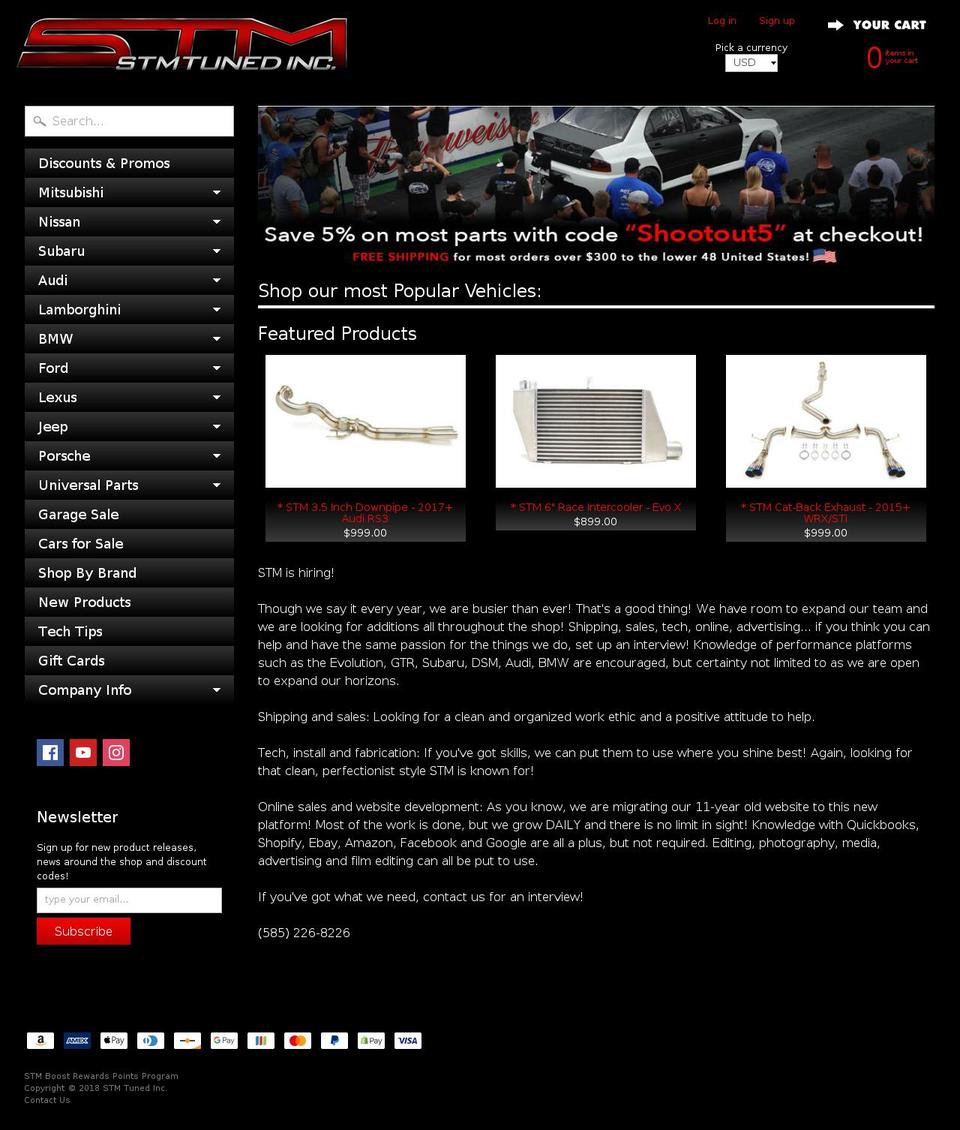 stmtuned.com shopify website screenshot