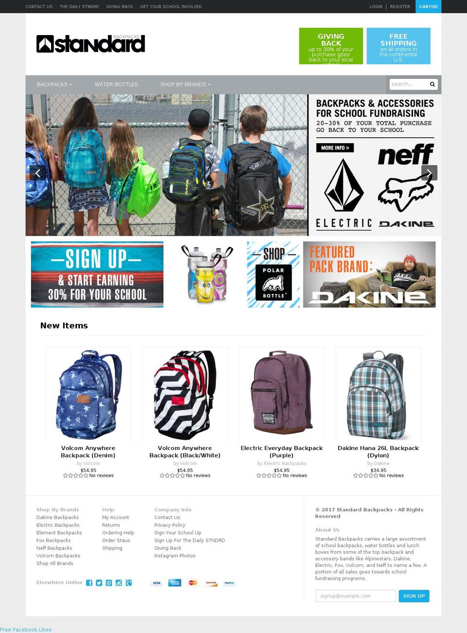 stndrdbags.com shopify website screenshot