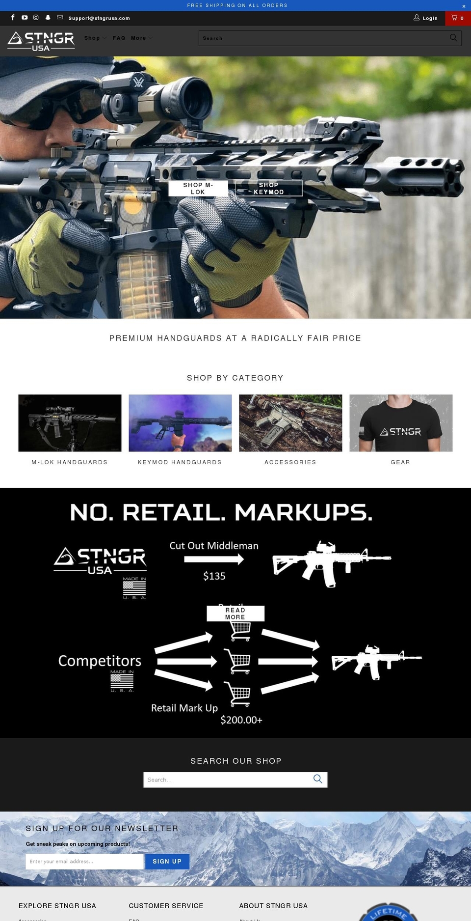 stngrindustries.com — Shopify storefront screenshot