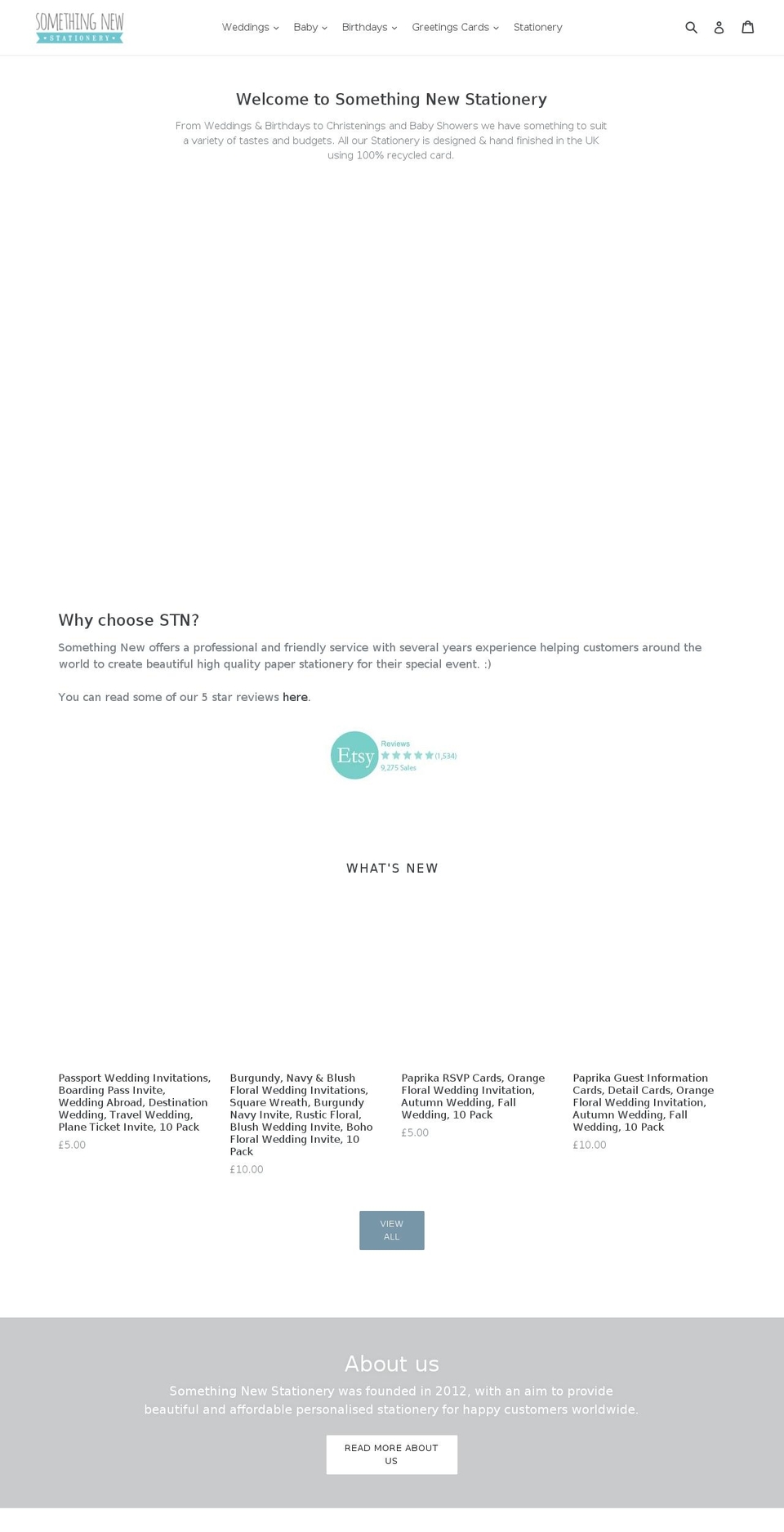 stnstationery.com shopify website screenshot