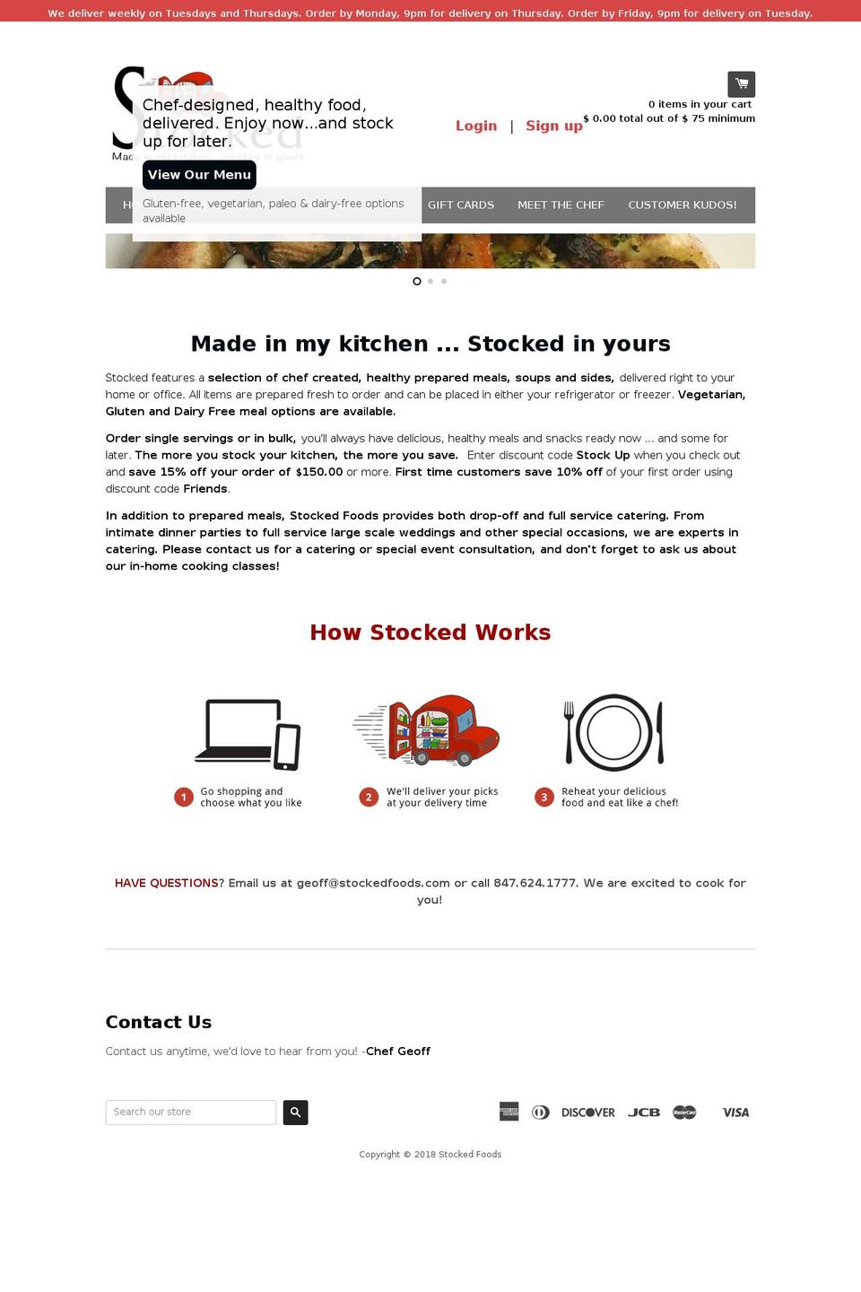 stockedfoods.com — Shopify storefront screenshot