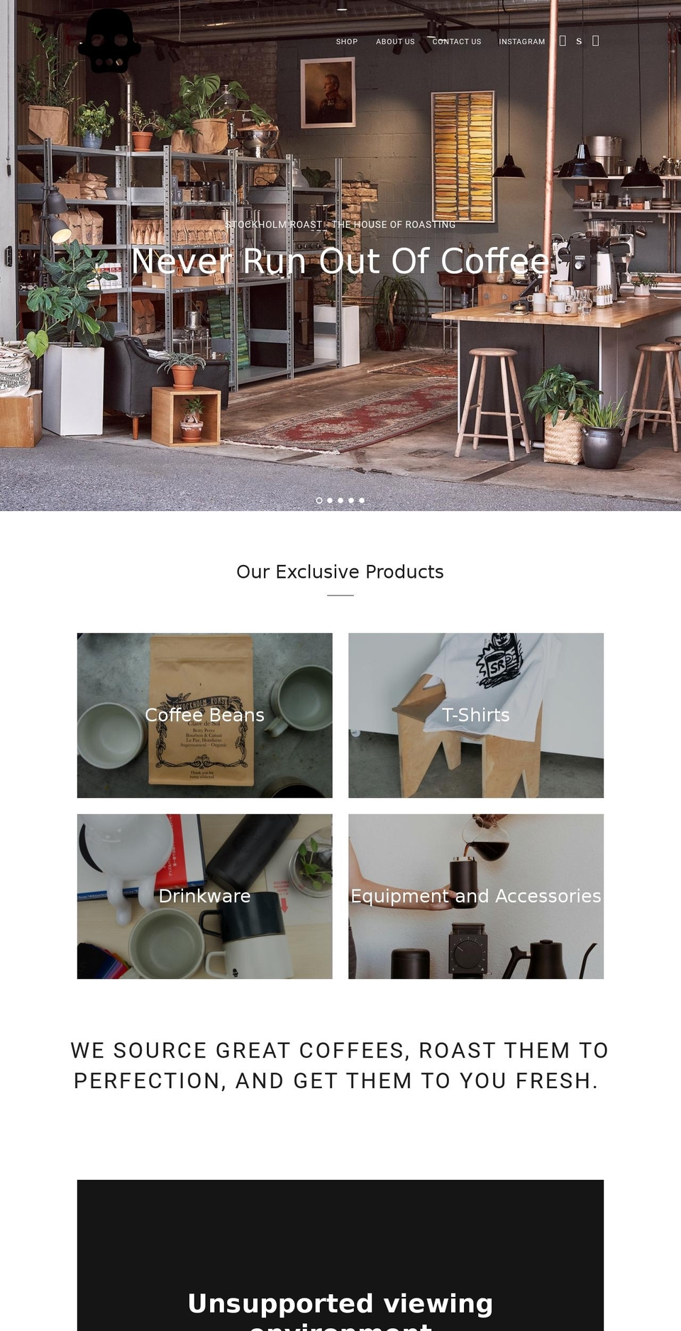 stockholmroast.se shopify website screenshot