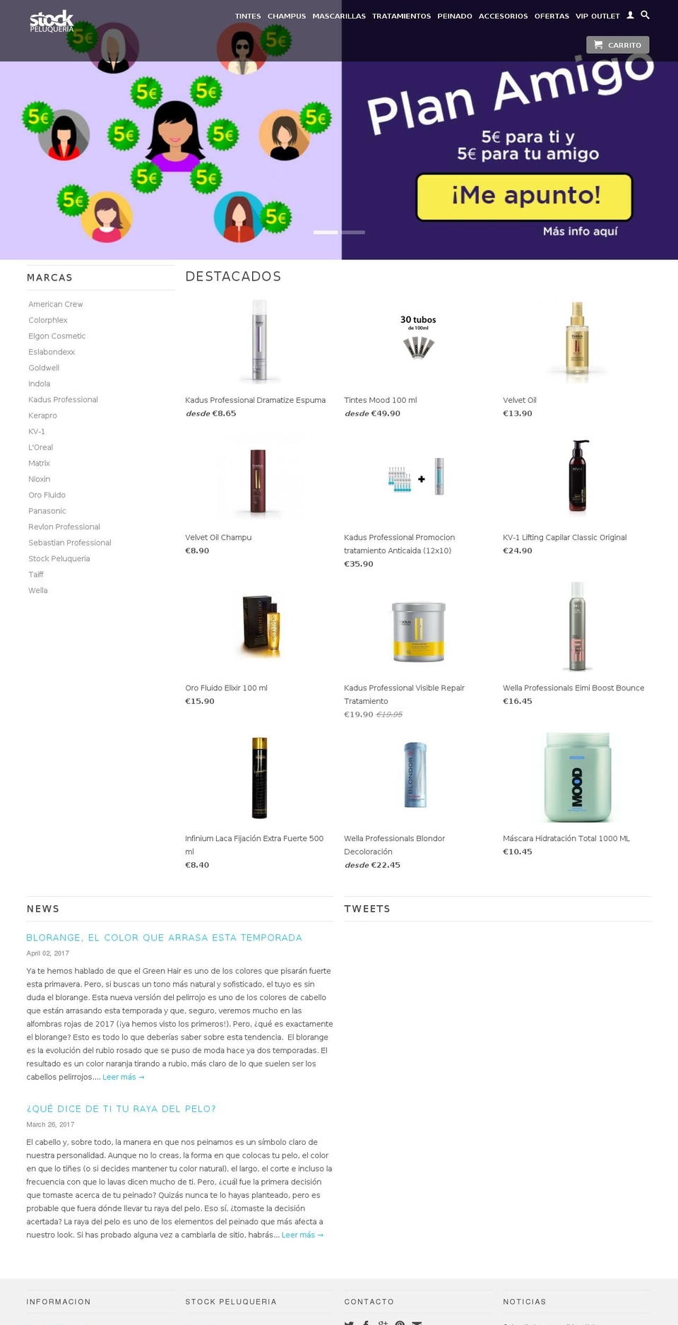 stockpeluqueria.es shopify website screenshot