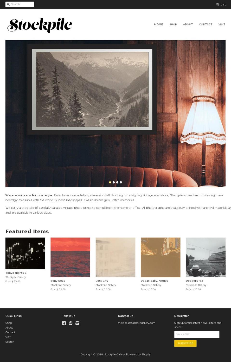 stockpilegallery.com shopify website screenshot