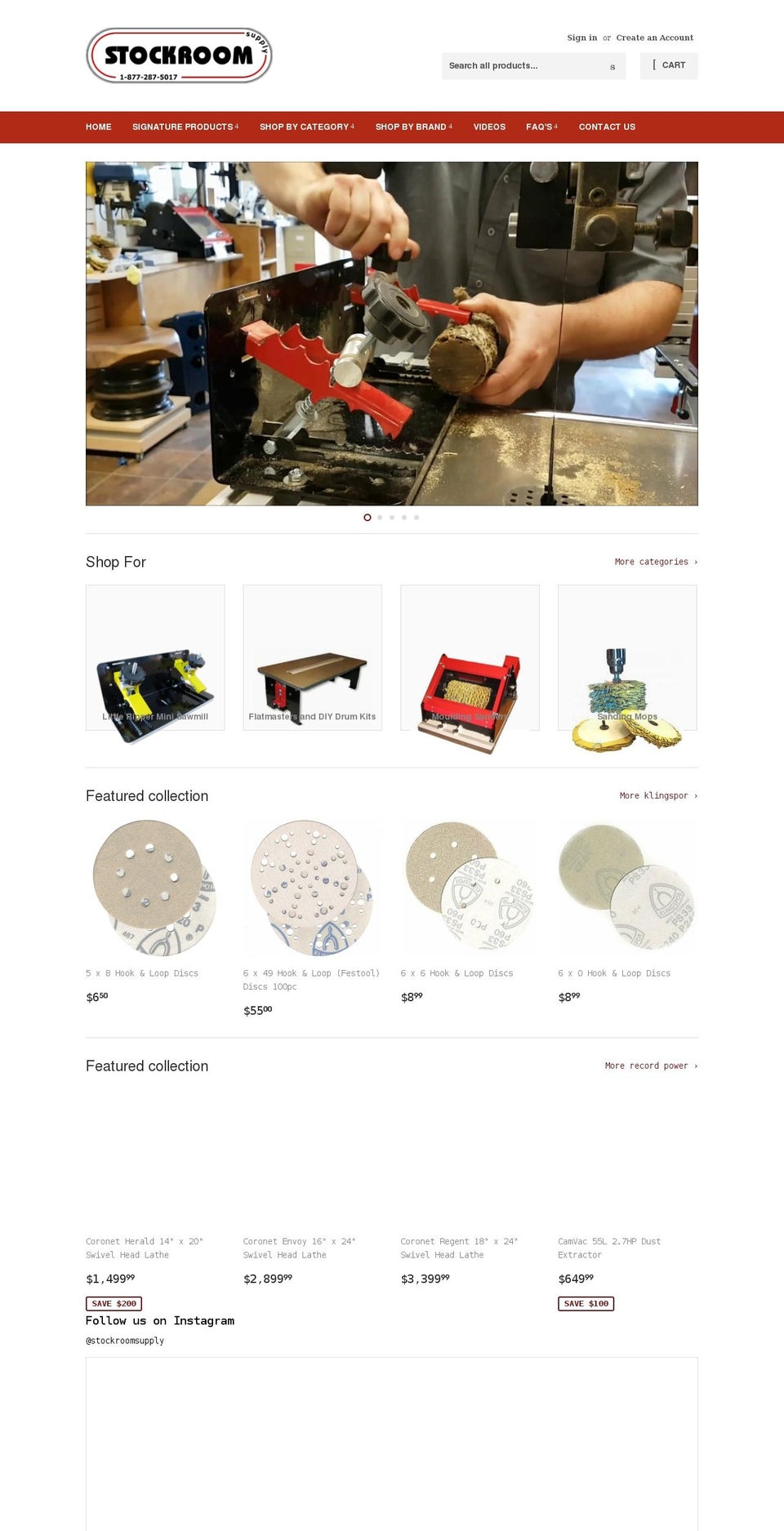 stockroomsupply.com shopify website screenshot