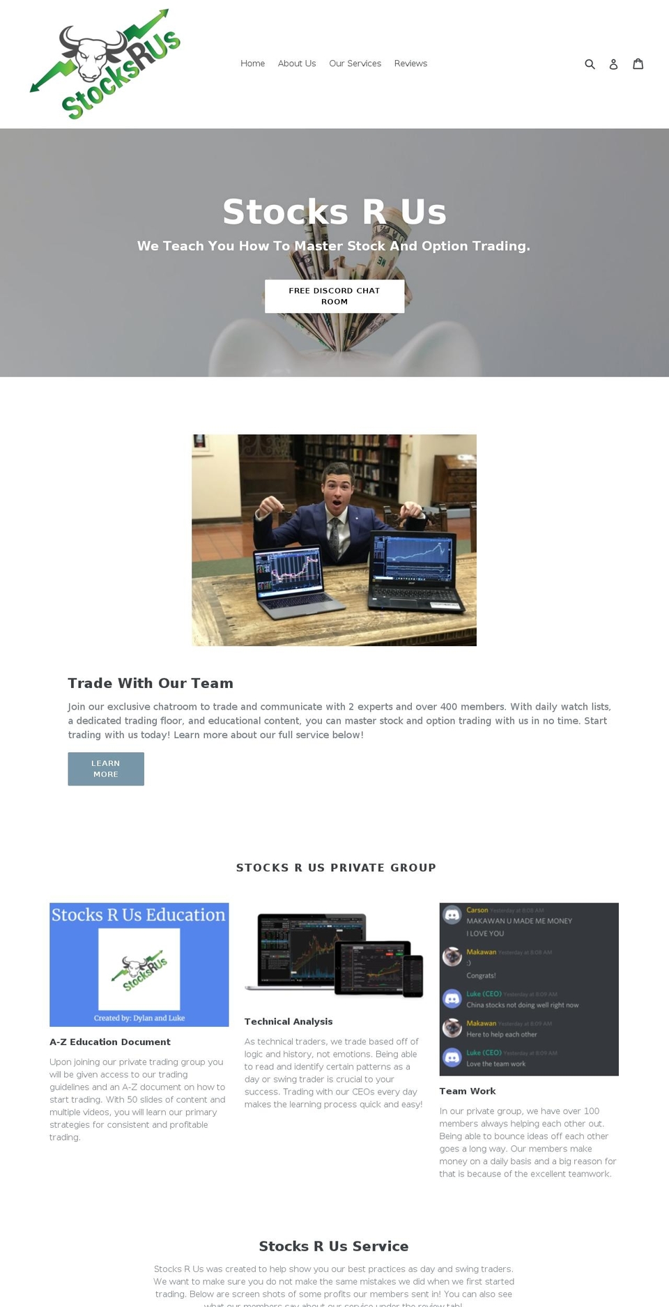 stocks-r-us.com — Shopify storefront screenshot