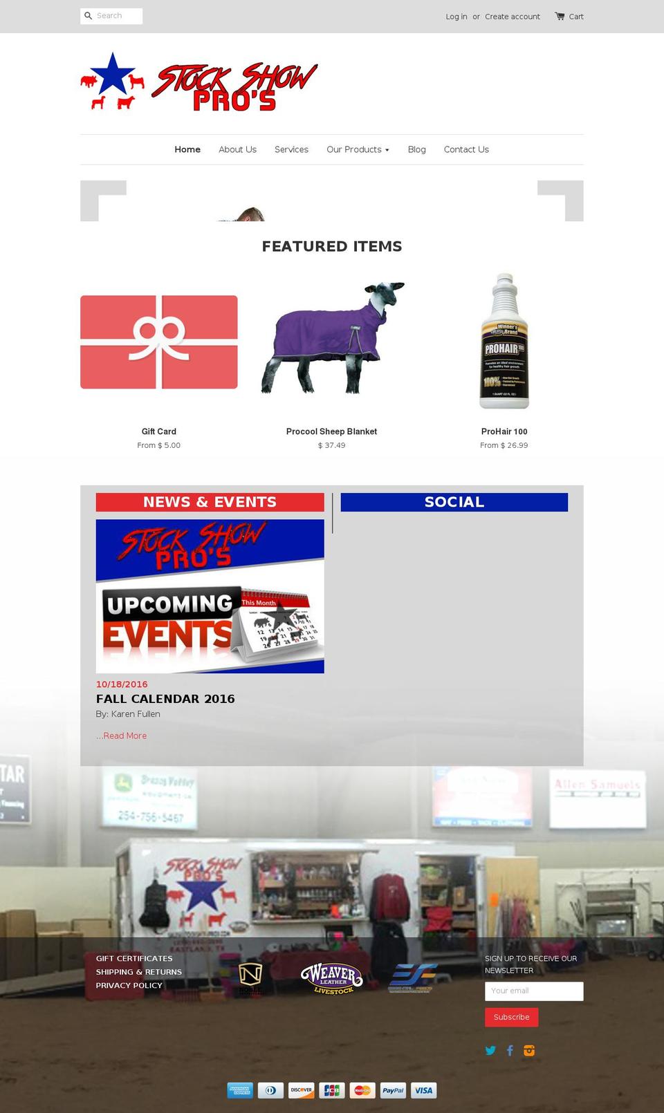 stockshowpros.com shopify website screenshot