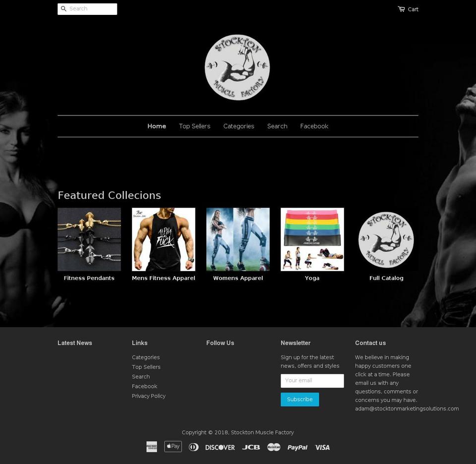 stocktonmusclefactory.com — Shopify storefront screenshot