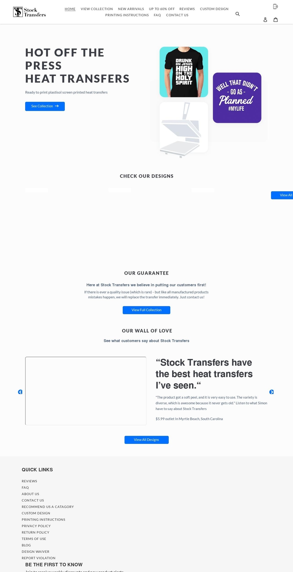 stocktransfers.org shopify website screenshot