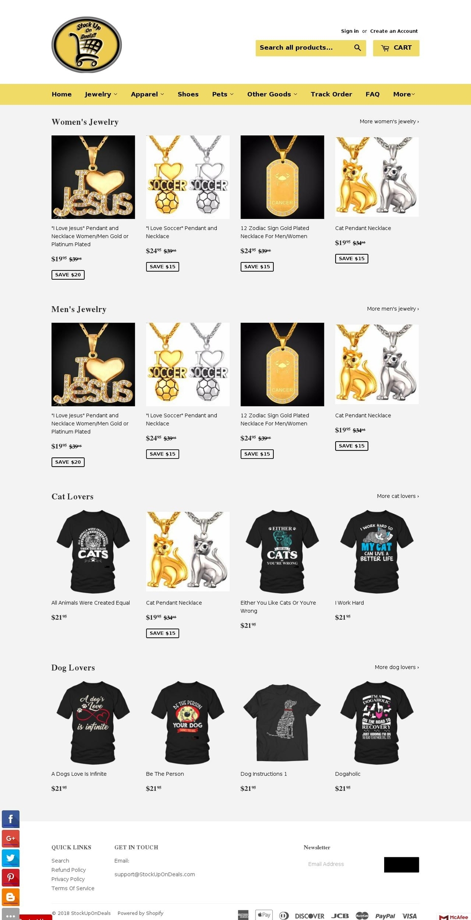 stockupondeals.com — Shopify storefront screenshot