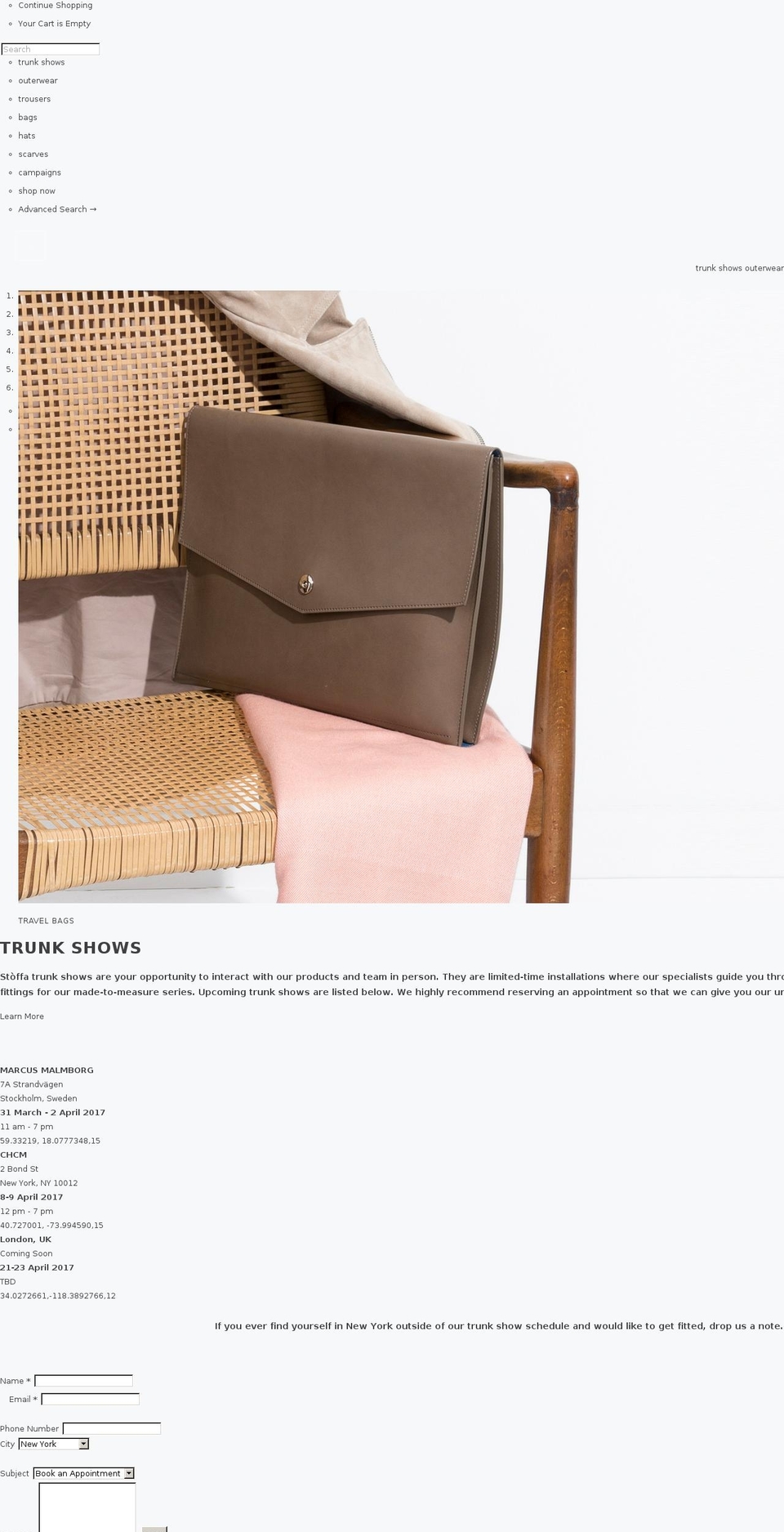 stoffa.co shopify website screenshot